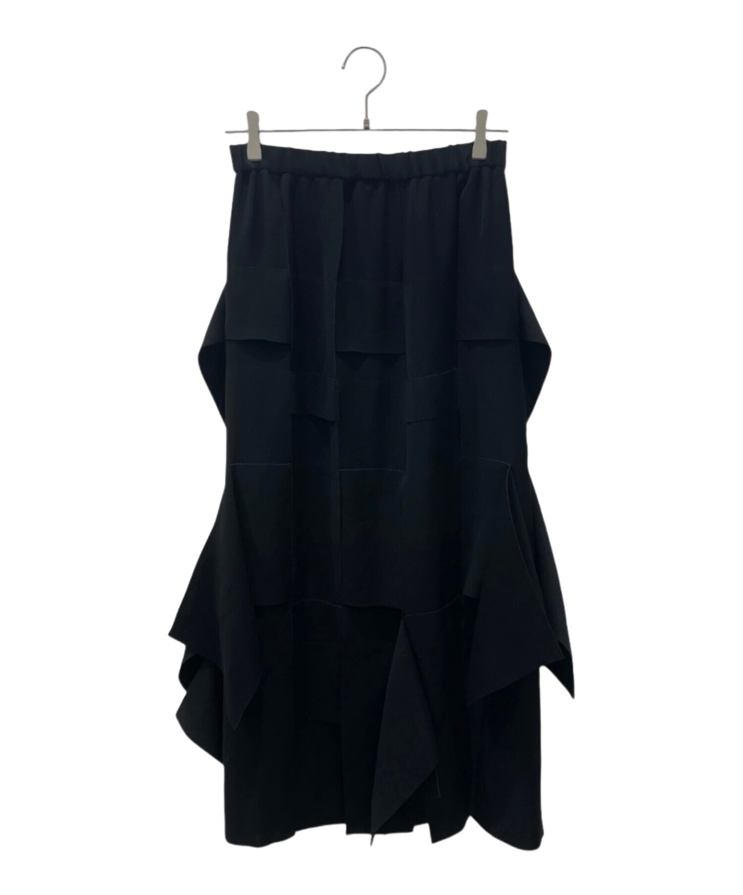 中古・古着通販】ENFOLD (エンフォルド) WEAVE DRAPE SKIRT ブラック