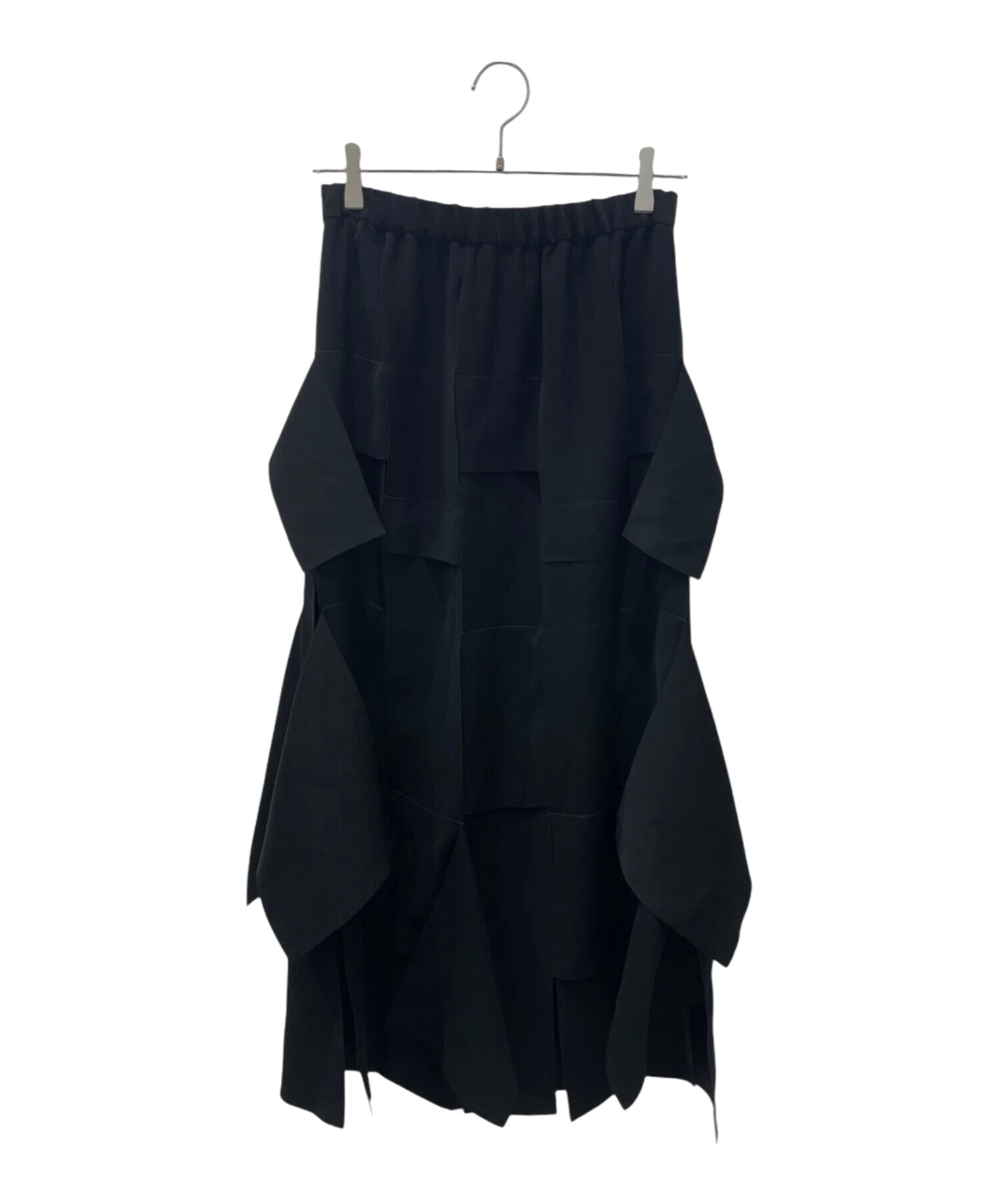 中古・古着通販】ENFOLD (エンフォルド) WEAVE DRAPE SKIRT ブラック