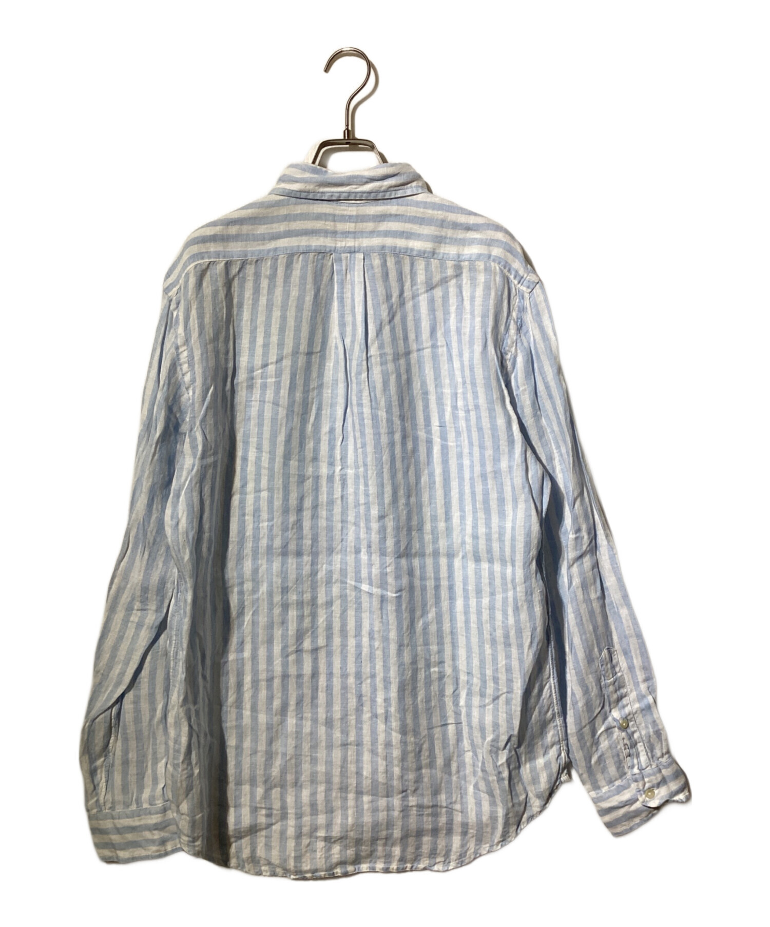 美品♥️ラルフローレン 麻 リネン ストライプ長袖シャツ カスタムフィットM 中古・古着通販】POLO RALPH LAUREN (ポロ・ラルフローレン) カスタム