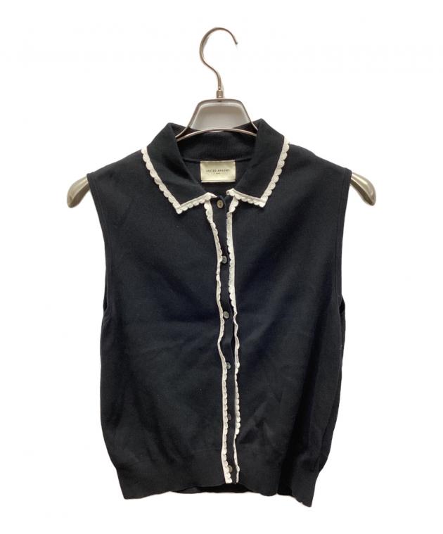 未使用 UNITED ARROWS スカラップ レース ニットベスト 春夏 黒 中古・古着通販】UNITED ARROWS (ユナイテッドアローズ) スカラップ