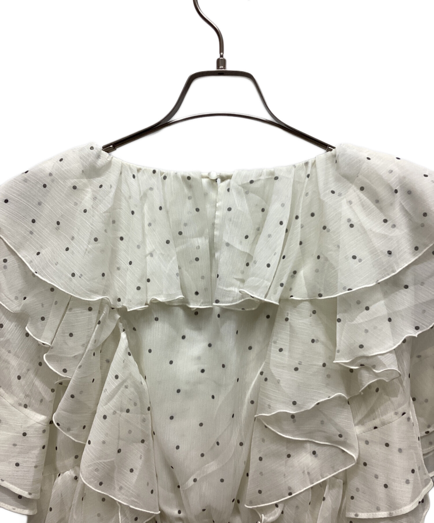 JUSGLITTY - ジャスグリッティー フリルギャザーシャツブラウス 新品未使用 タグ付き 中古・古着通販】JUSGLITTY (ジャスグリッティー) エアリーフリル