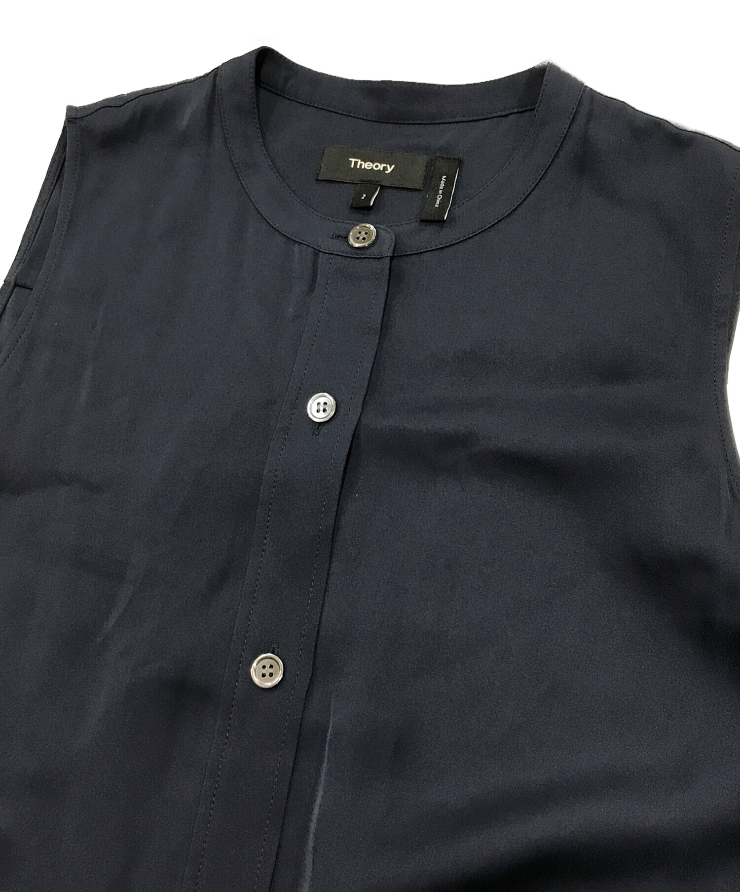 中古・古着通販】theory (セオリー) シルクノースリーブシャツ