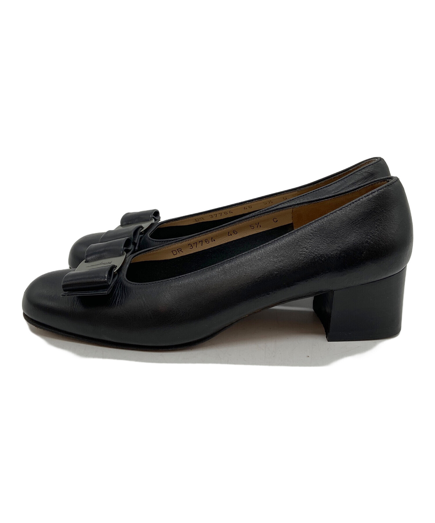 Salvatore Ferragamo ブラックリボンパンプス　新品未使用　美品 中古・古着通販】Salvatore Ferragamo (サルヴァトーレ フェラガモ