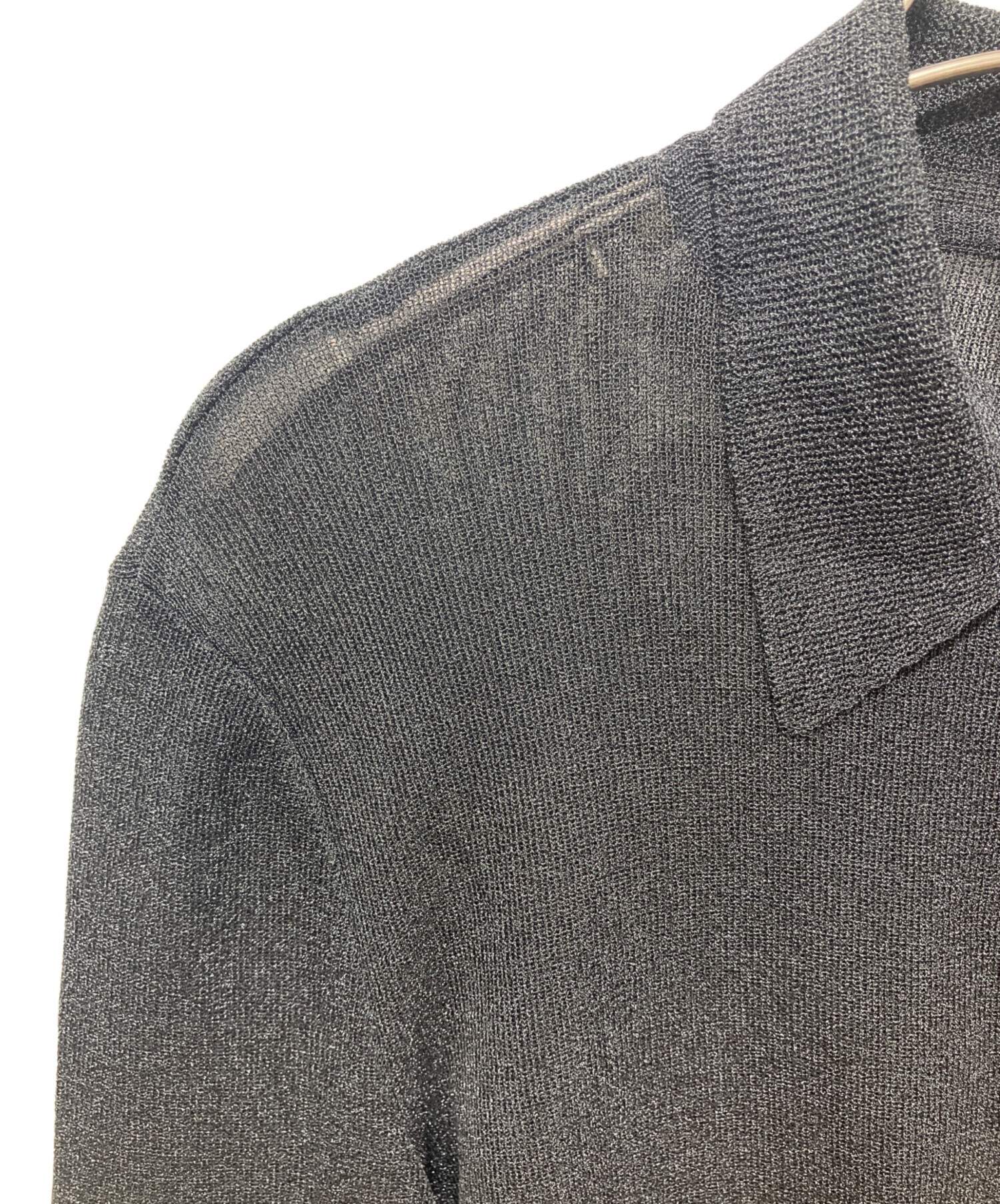 中古・古着通販】GUCCI (グッチ) 衿付きシアーカーディガン グレー