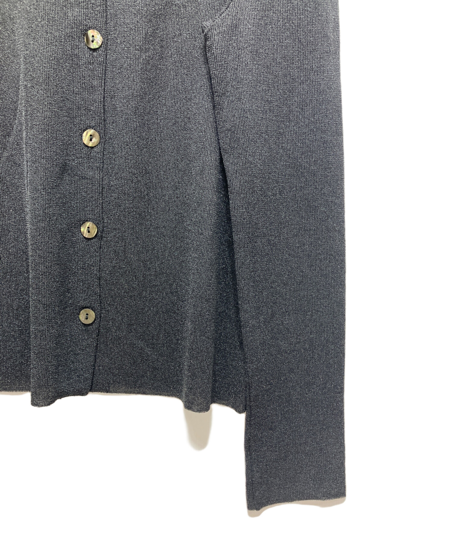 GUCCI グッチ 801702 シルク混 GGシャドー カーディガン グレー系 L【新古品】【未使用】【中古】 中古・古着通販】GUCCI (グッチ) 衿付きシアーカーディガン グレー