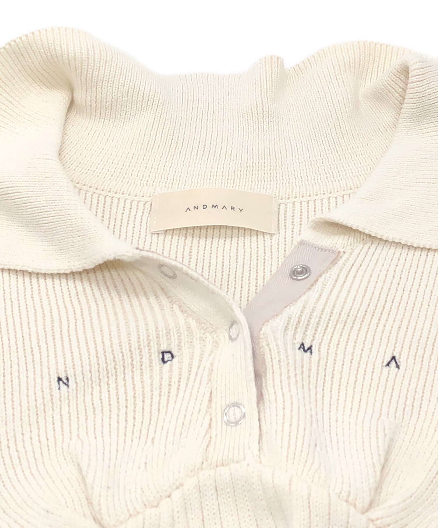 中古・古着通販】ANDMARY (アンドマリー) Lindsay logo tops ホワイト