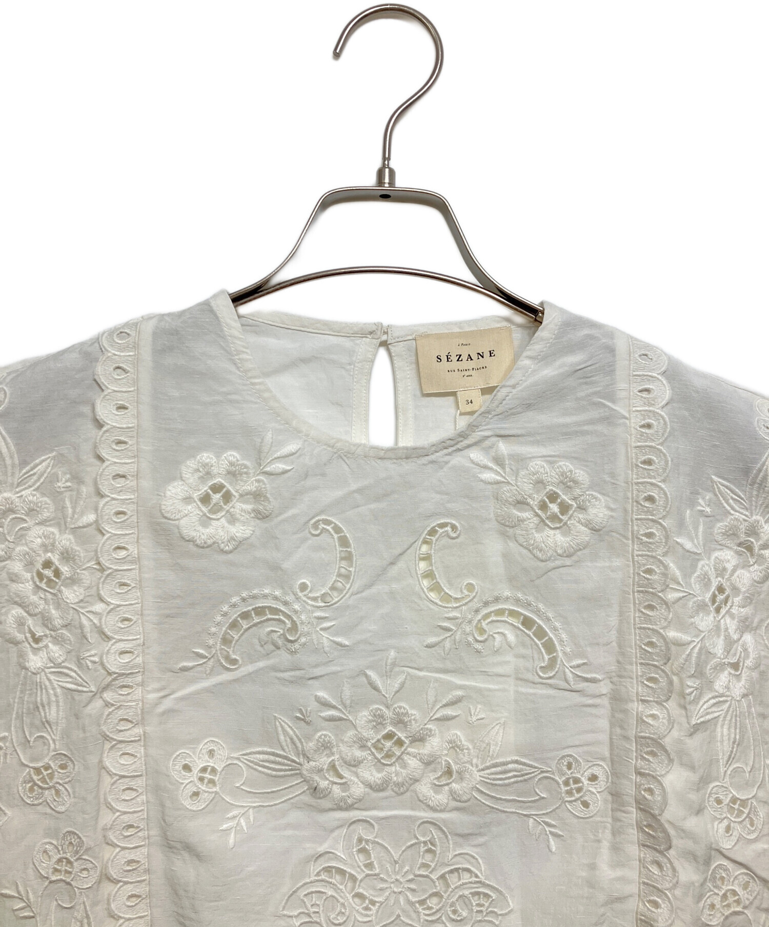 中古・古着通販】SEZANE (セザンヌ) TAMY カットレースブラウス