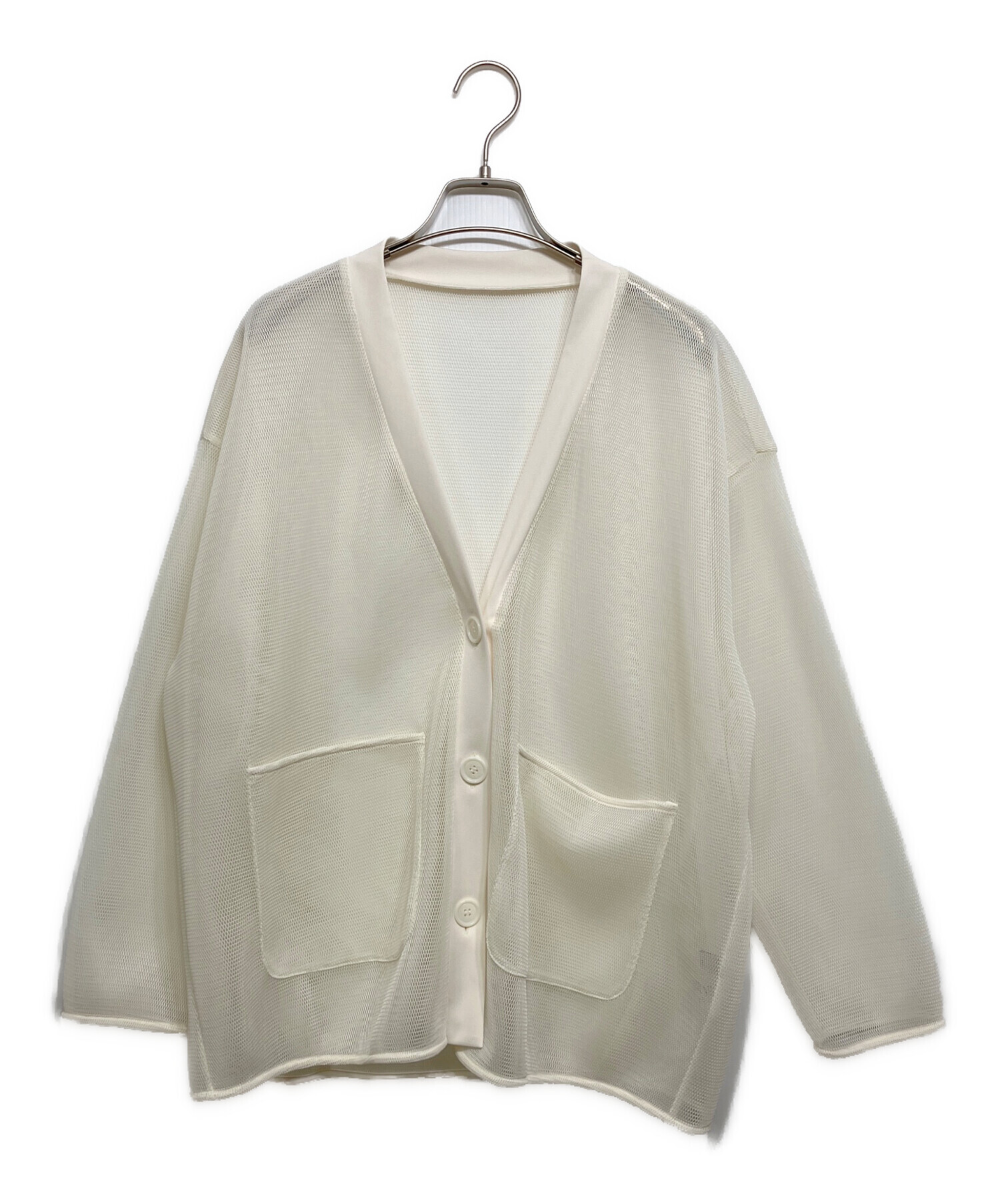 中古・古着通販】pois (ポワ) double mesh Cardigan アイボリー サイズ