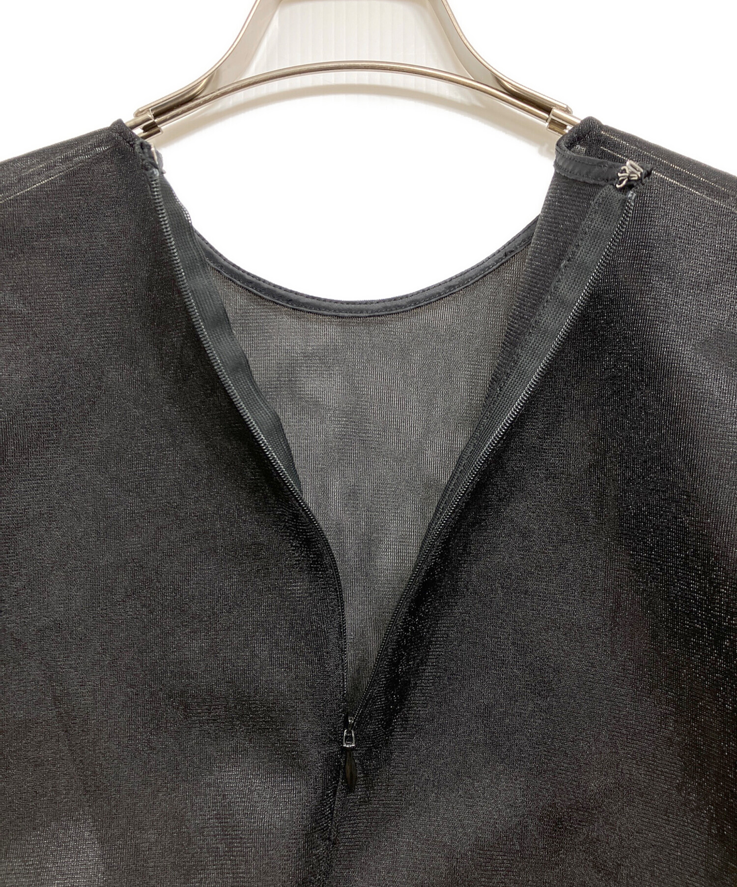 【美品】LIten シアースカルプチャートップス 黒 中古・古着通販】LIten (リテン) シアースカルプチャートップス