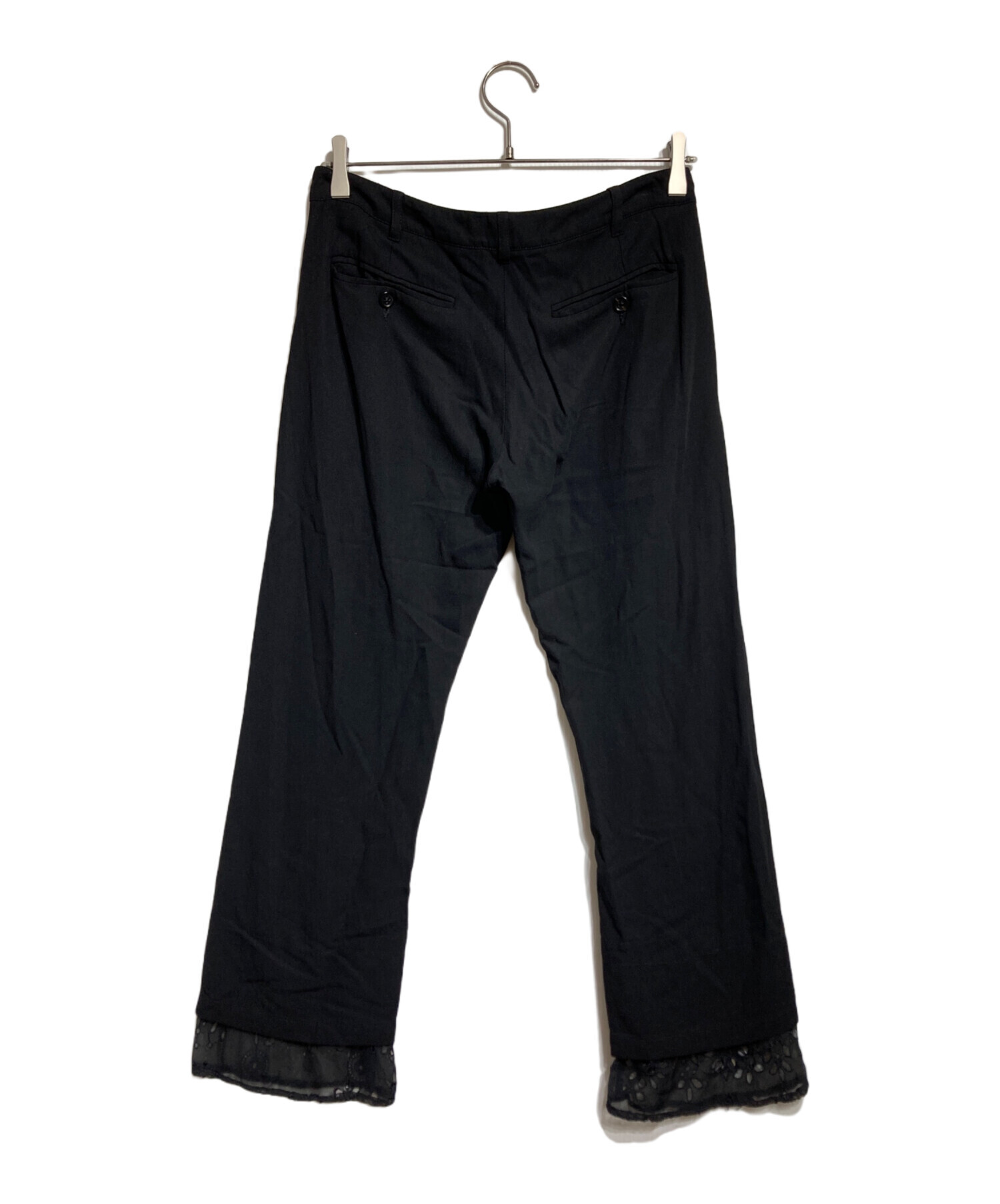 ANN DEMEULEMEESTER パンツ（その他） 40(L位) 黒 【古着】【中古】 中古・古着通販】ANN DEMEULEMEESTER (アンドゥムルメステール) double