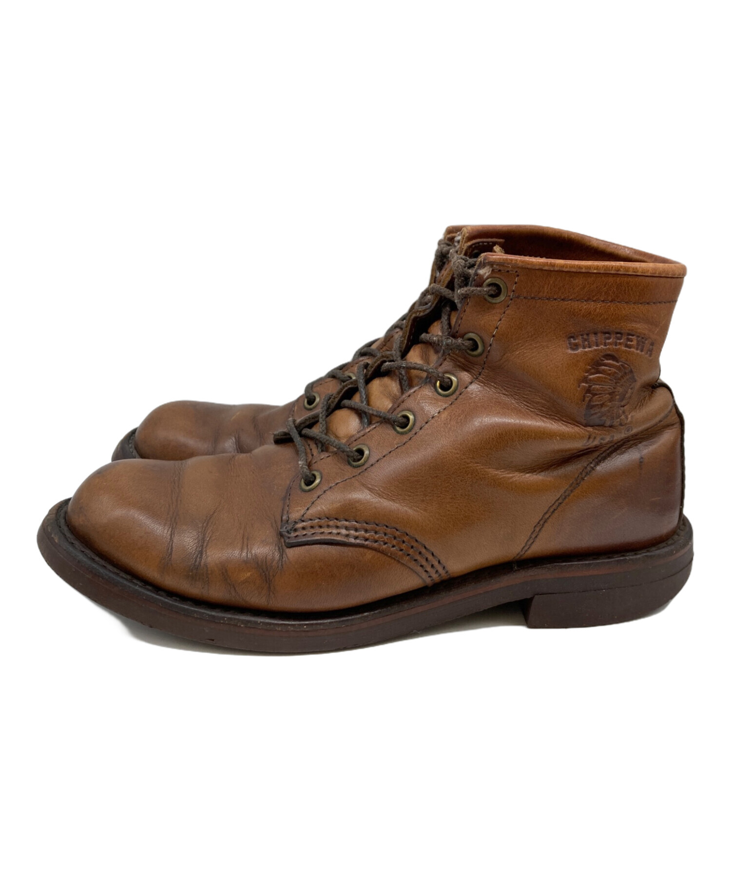 CHIPPEWA チペワ エンジニアブーツ スチールトゥ ライディング ブラウン 中古・古着通販】CHIPPEWA (チペワ) エンジニアブーツ ブラウン サイズ