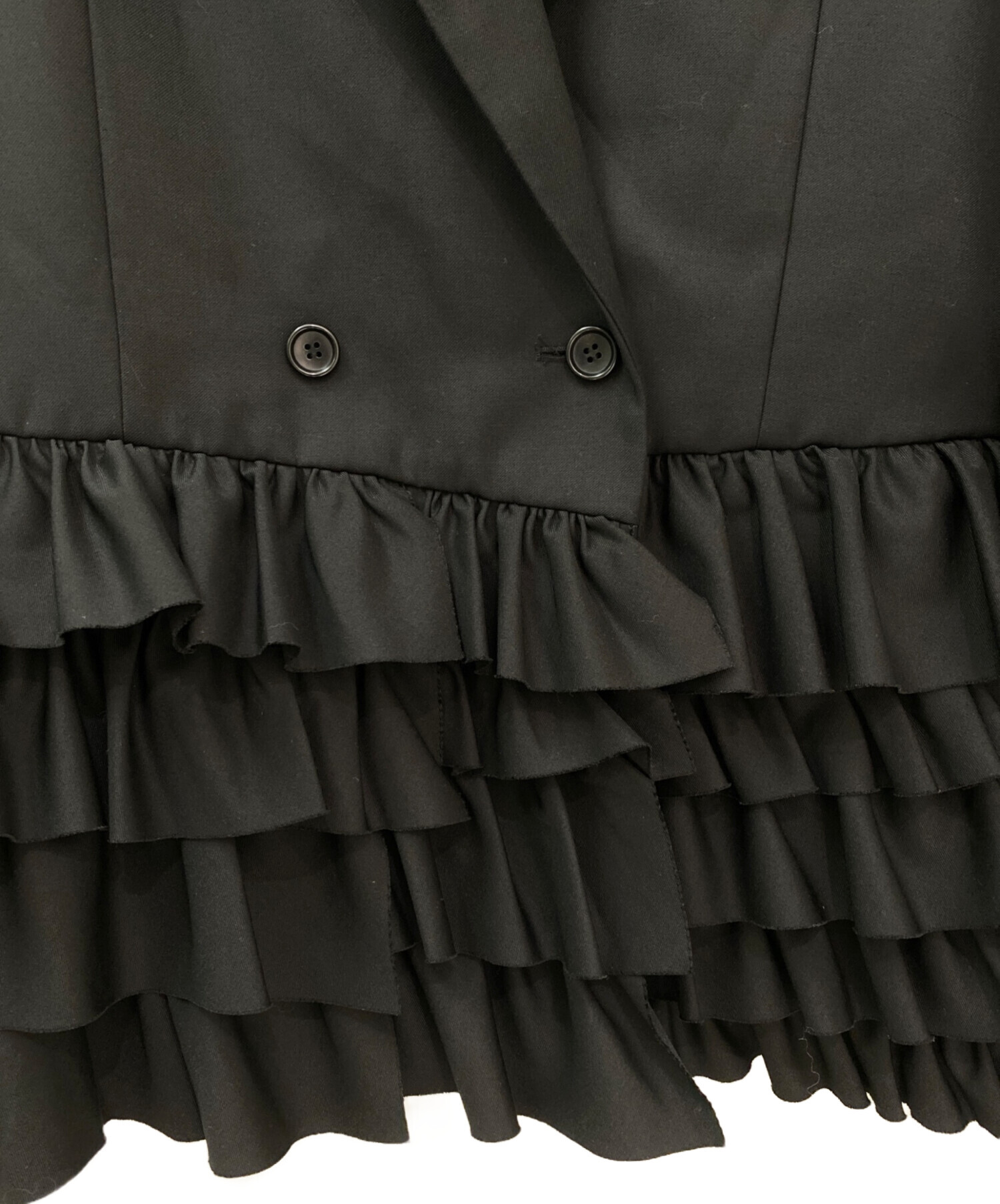 中古・古着通販】CLANE (クラネ) FRILLED TAILORED JACKET ブラック