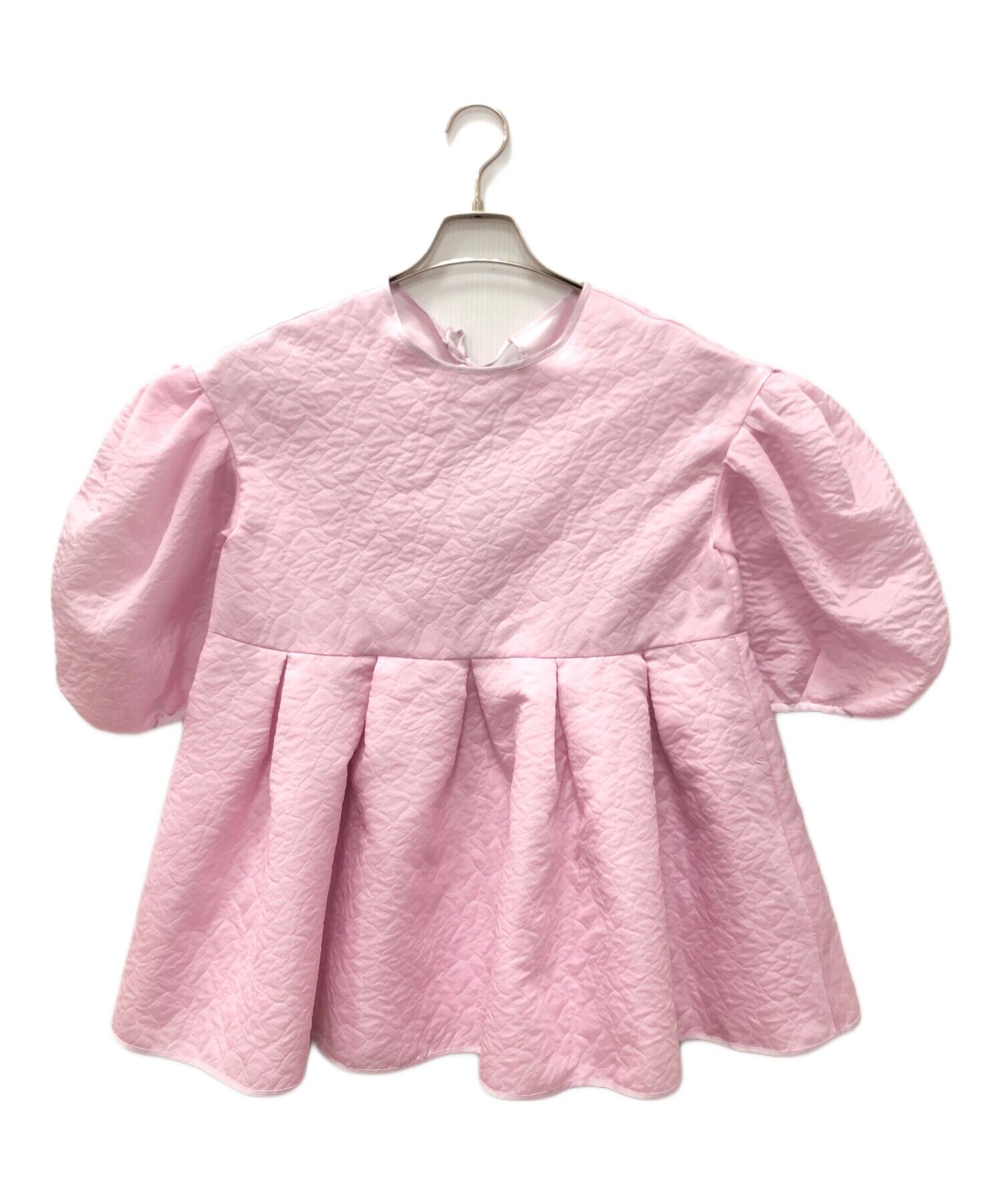 中古・古着通販】Bluelea (ブルレア) Silky Jacquard Blouse ピンク