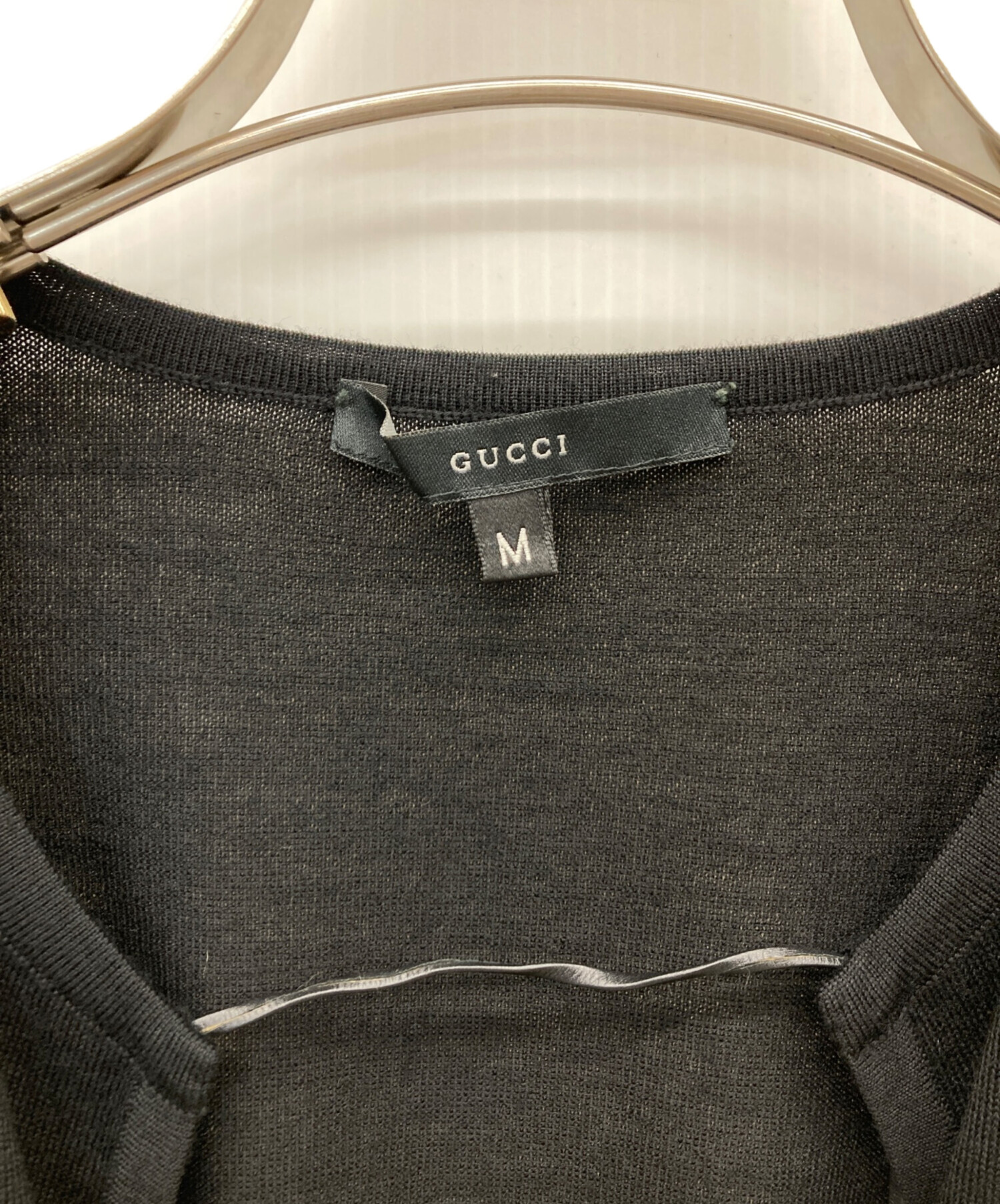 中古・古着通販】GUCCI (グッチ) ウール半袖カーディガン ブラック