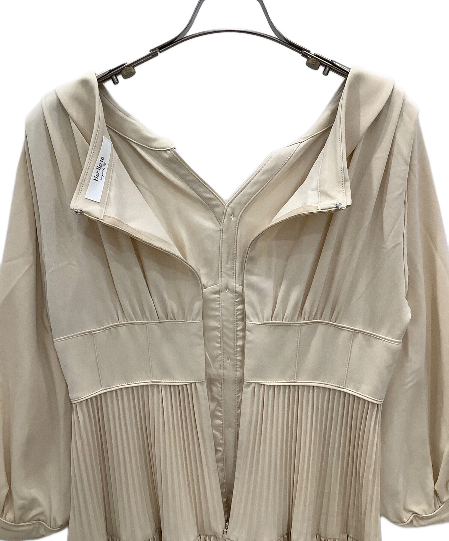 中古・古着通販】HER LIP TO (ハーリップトゥ) Pleated Open Shirt 