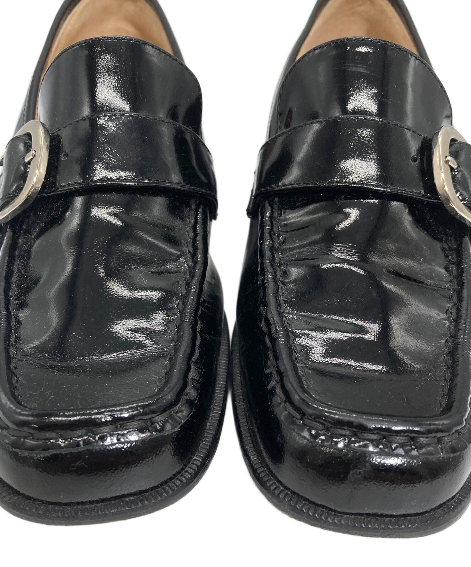 値下げ新品同様【Ferragamo】黒こなれレザーローファー 中古・古着通販】Salvatore Ferragamo (サルヴァトーレ フェラガモ