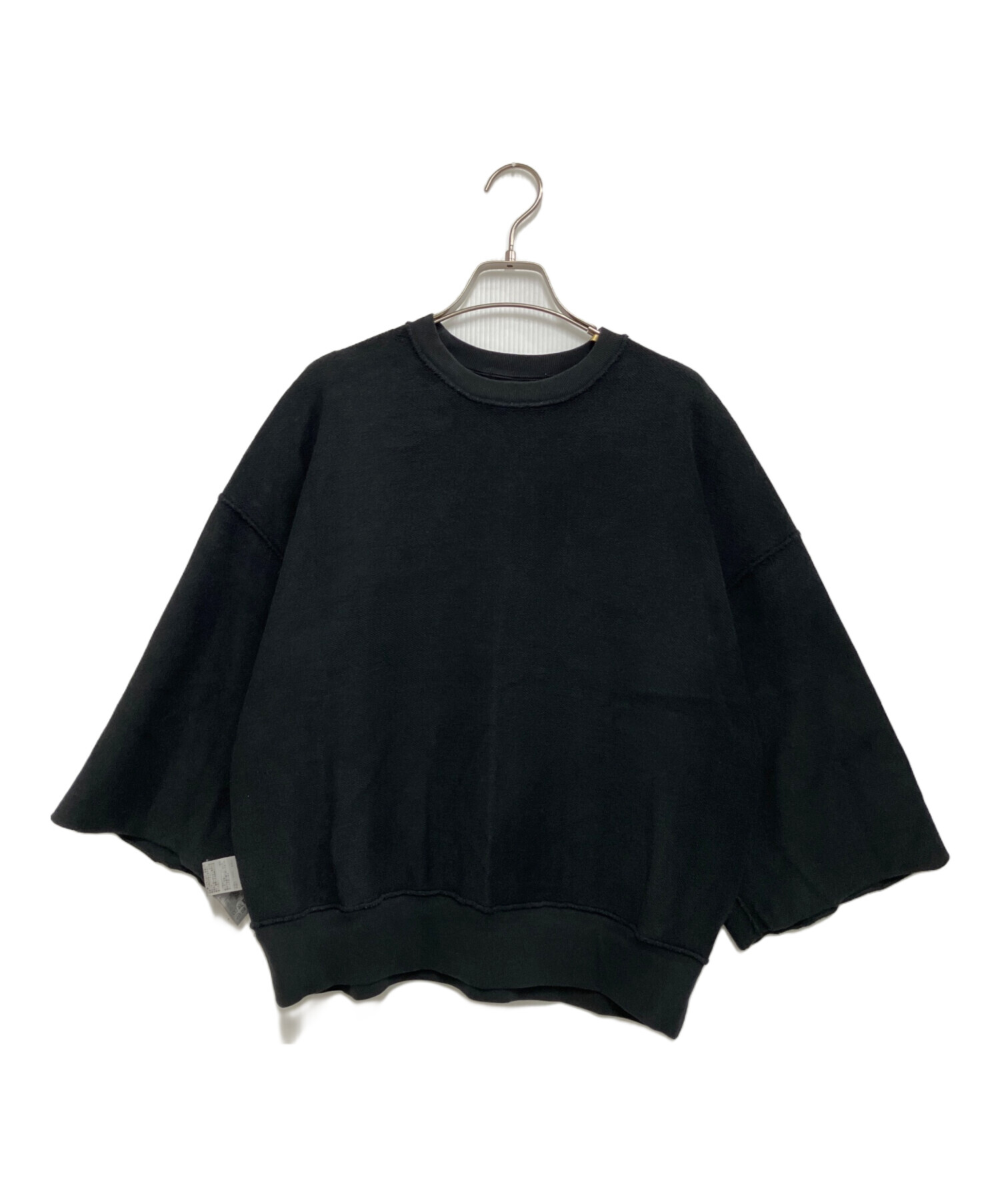 中古・古着通販】Plage (プラージュ) Cut Off Sweat Tシャツ ブラック