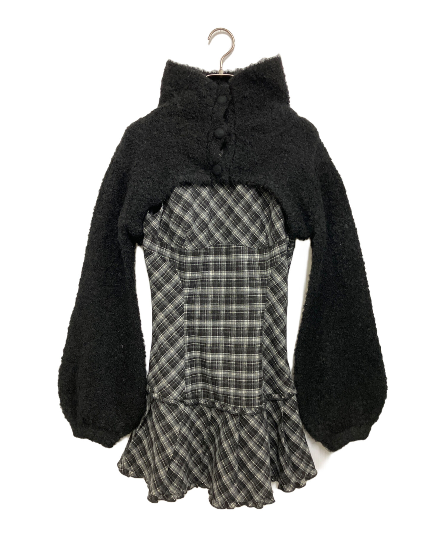 ワンピース ANDMARY Lulu check set mini dress black ANDMARY】Lulu