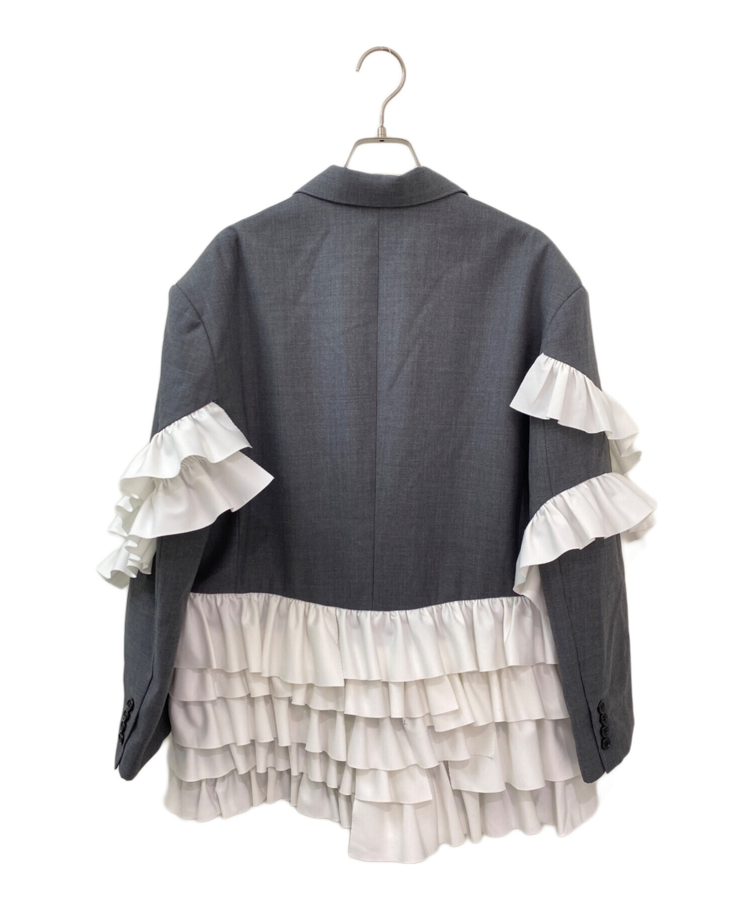 中古・古着通販】CLANE (クラネ) FRILLED TAILORED JACKET グレー