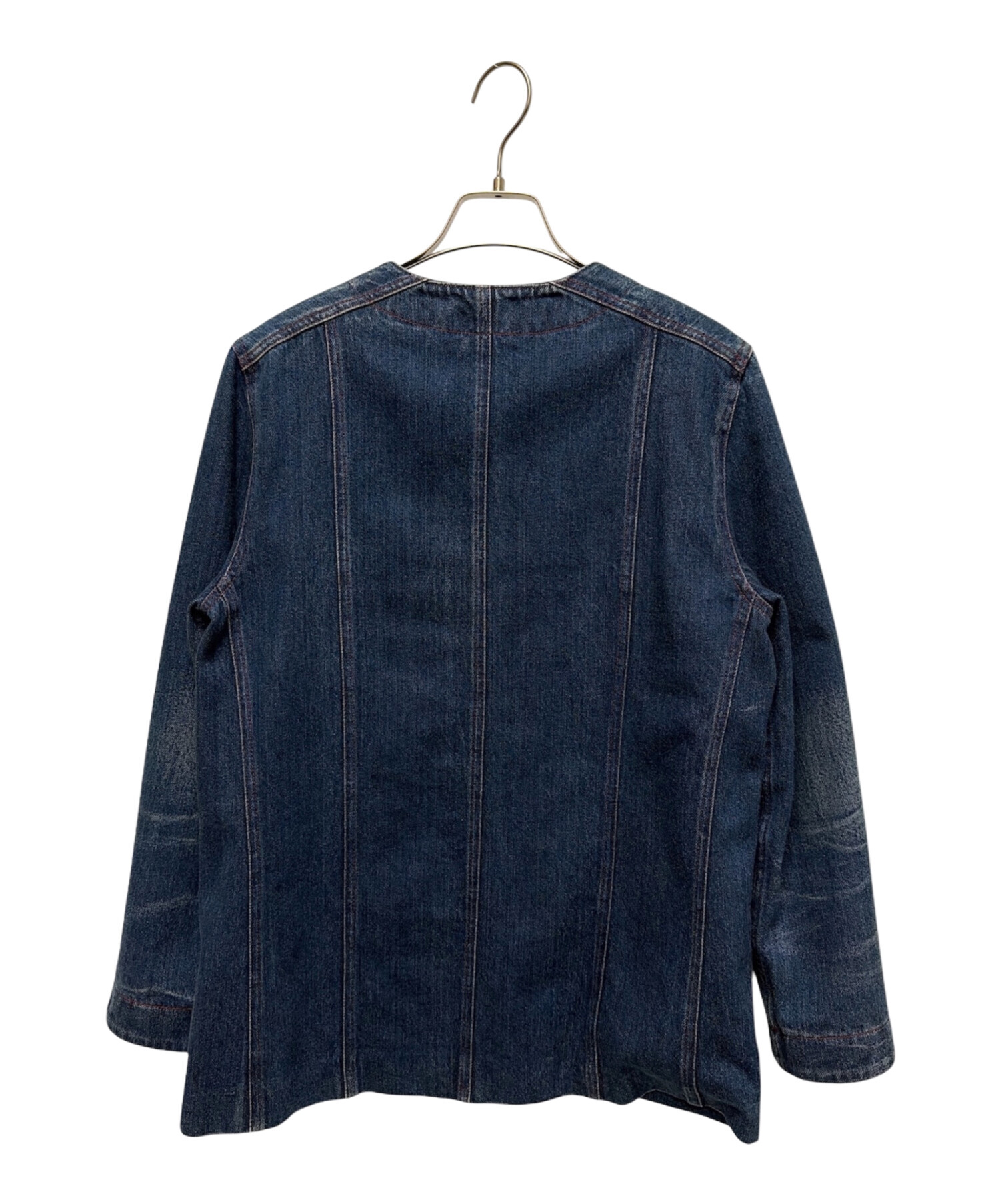 中古・古着通販】GUCCI (グッチ) ノーカラーデニムジャケット ブルー 