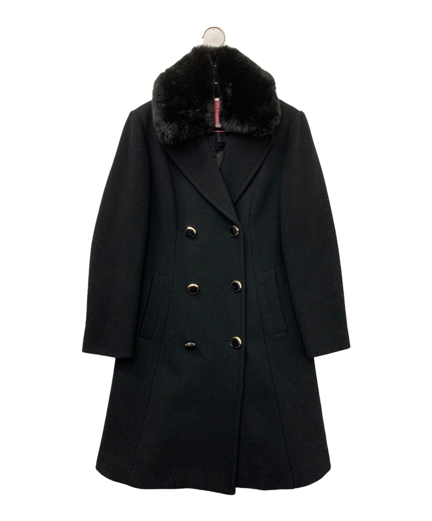 kate spade ファー付きウールコート 中古・古着通販】Kate Spade (ケイトスペード) フェイクファーカラー