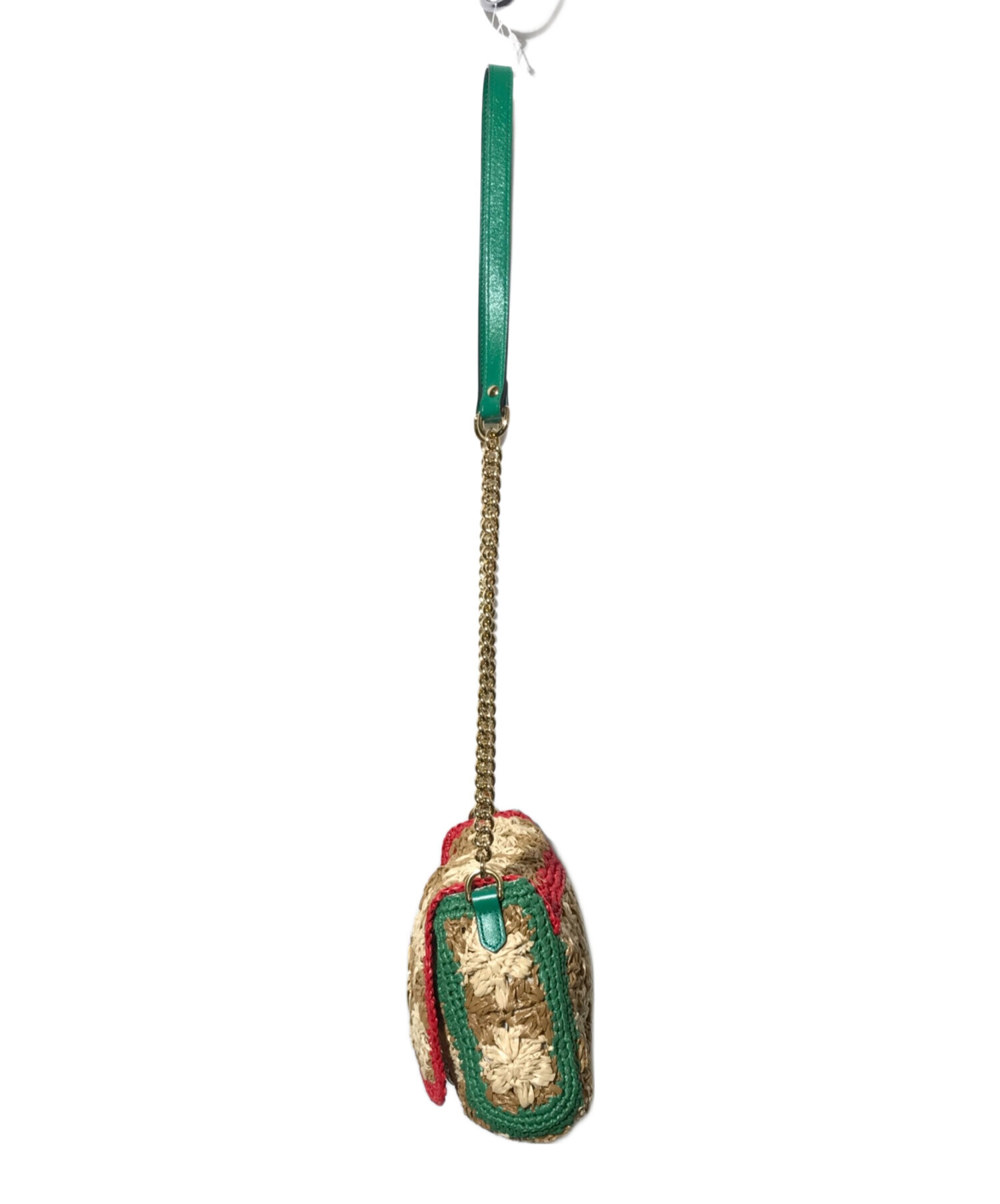 中古・古着通販】GUCCI (グッチ) ラフィア チェーンショルダーバッグ