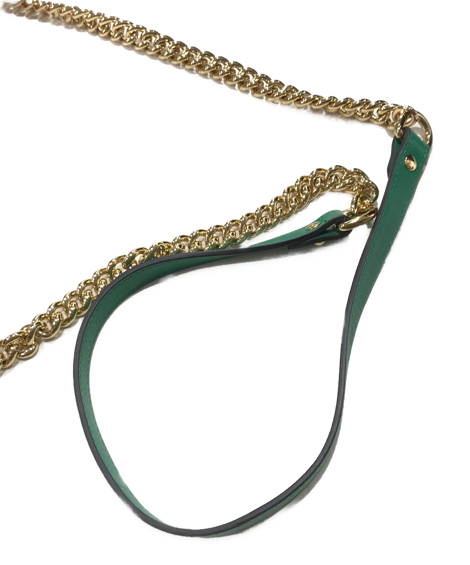 中古・古着通販】GUCCI (グッチ) ラフィア チェーンショルダーバッグ