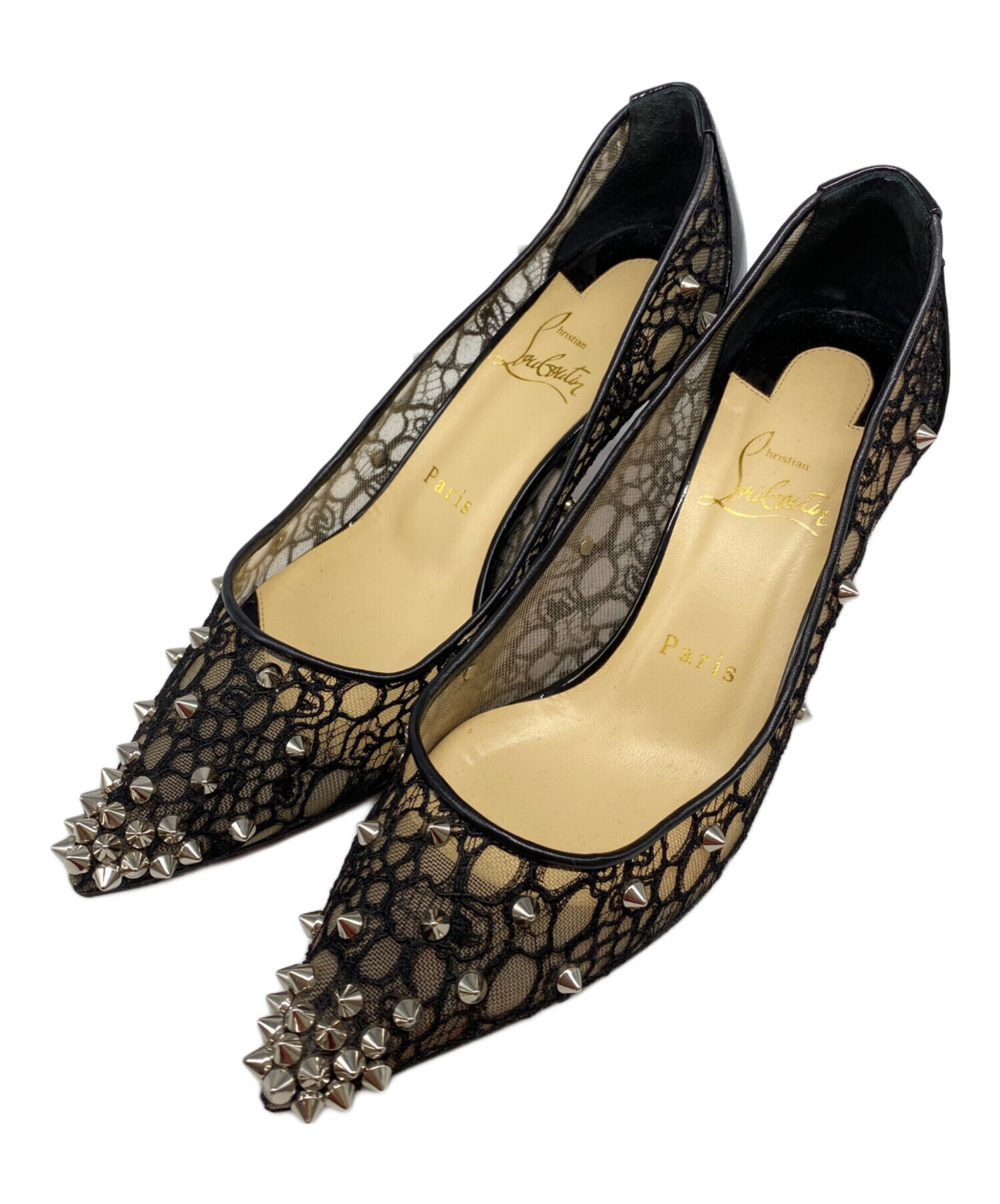 Christian Louboutin レース　刺繍　パンプス　36 中古・古着通販】Christian Louboutin (クリスチャン・ルブタン