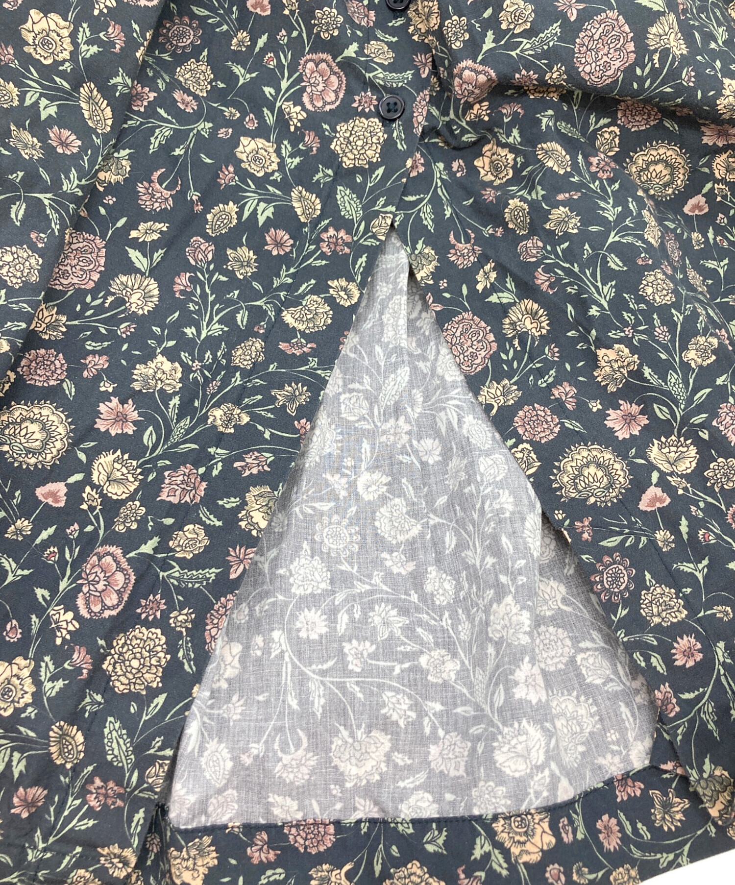 中古・古着通販】SOIL (ソイル) 花柄ロングワンピース ブラック サイズ