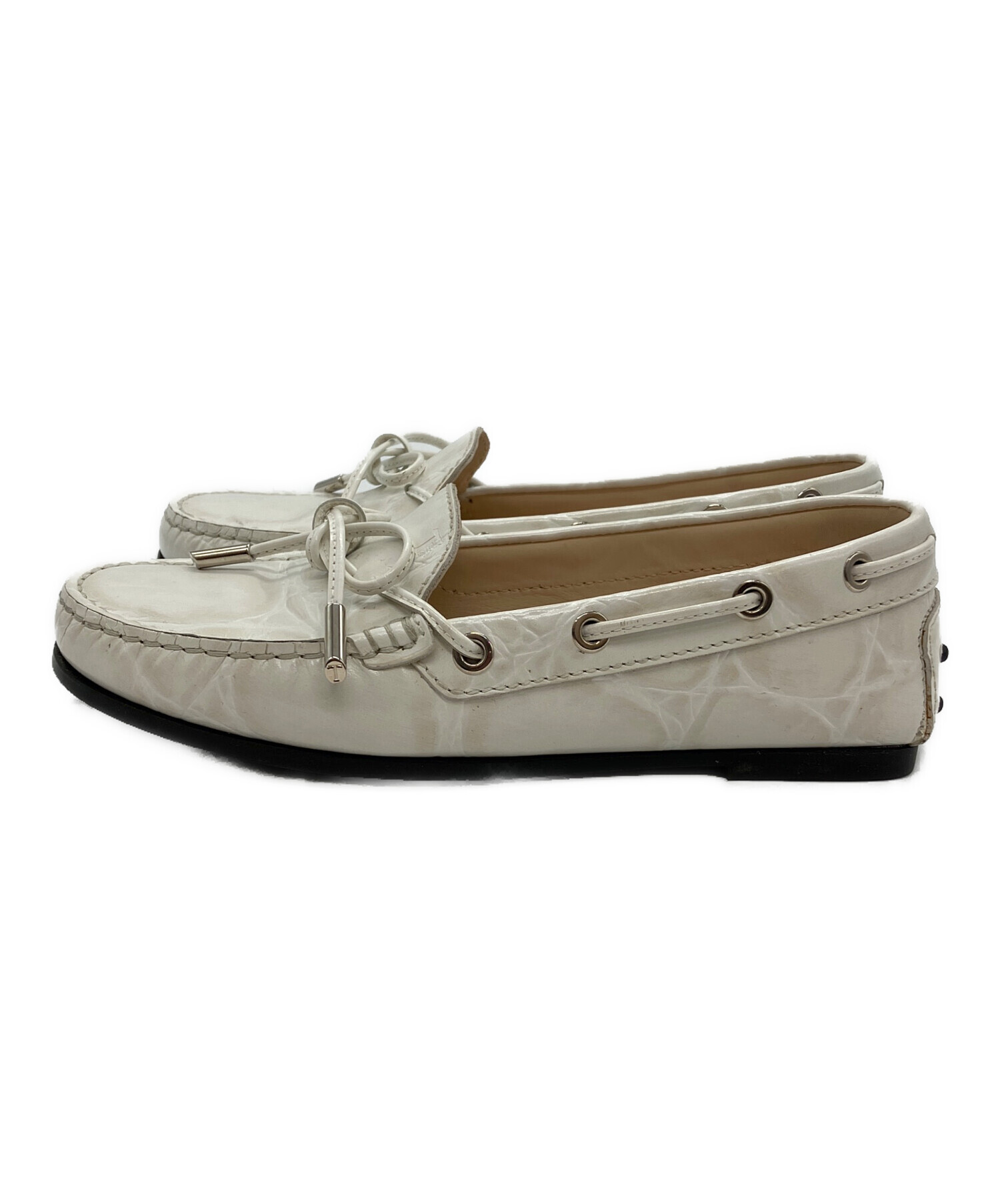 中古・古着通販】TOD'S (トッズ) クロコ型押しリボン ドライビング