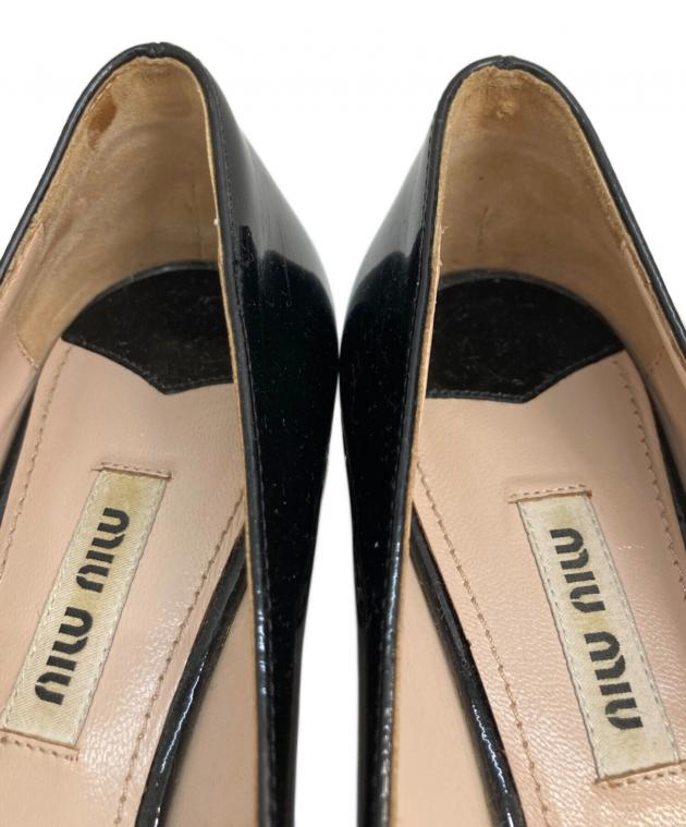 中古・古着通販】MIU MIU (ミュウミュウ) ヒールビジューエナメル 中古・古着通販】MIU MIU (ミュウミュウ) ヒールビジューエナメル