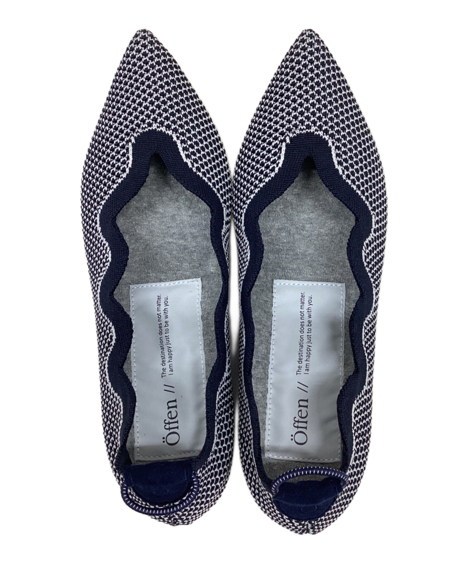 中古・古着通販】offen (オッフェン) フラットニットパンプス ネイビー