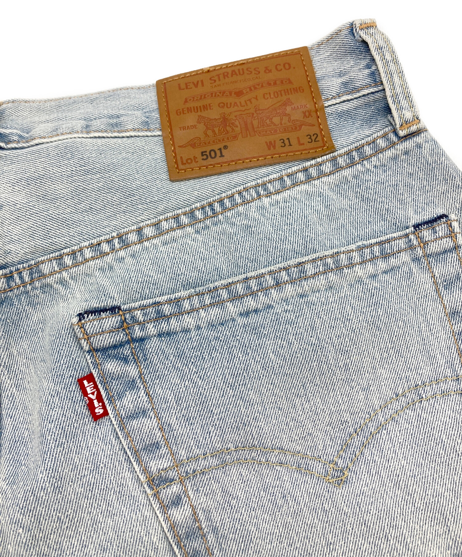 Levi's501ストレートデニムORIGINALホワイト W31 L32未使用 中古・古着通販】LEVI'S (リーバイス) 501デニムパンツ スカイブルー