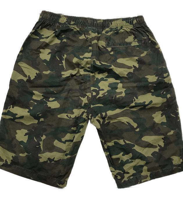 old stussy ハーフパンツ 宗教柄 USA製 グリーン80s 90s STUSSY - 初期