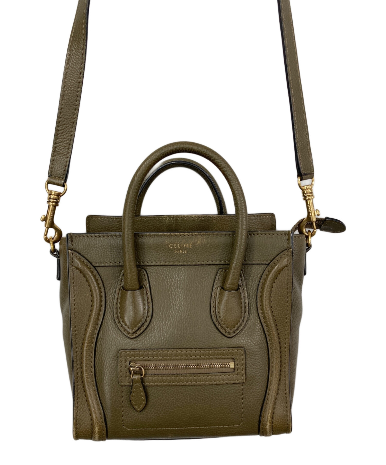 中古・古着通販】CELINE (セリーヌ) ラゲージ ナノショッパー カーキ