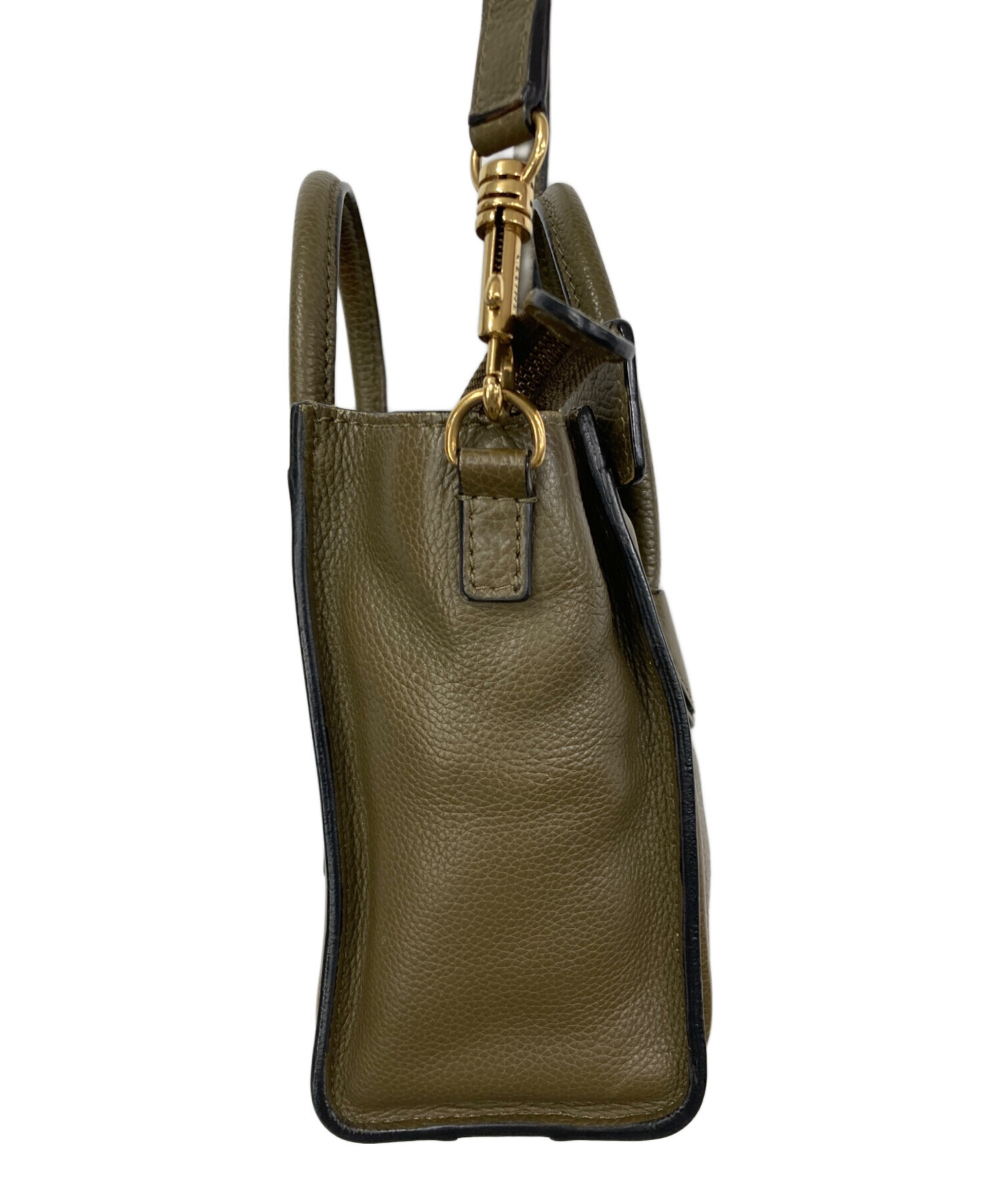 希少 CELINE フィービー期 ラゲージ ナノショッパー グリーン 旧ロゴ 中古・古着通販】CELINE (セリーヌ) ラゲージ ナノショッパー カーキ