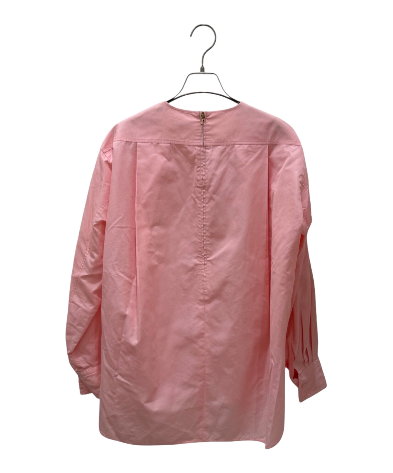 中古・古着通販】BLAMINK (ブラミンク) ノーカラーシルク混ブラウス
