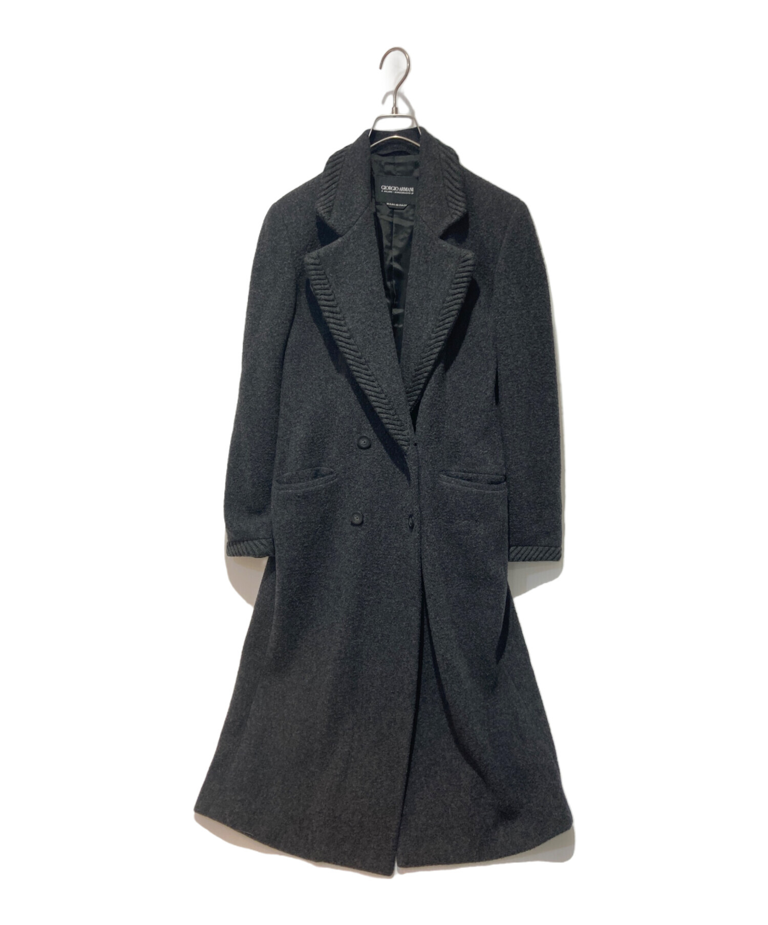 giorgio armani ジョルジオアルマーニ ダブル ウール コート 中古・古着通販】GIORGIO ARMANI (ジョルジオアルマーニ) ダブルロング