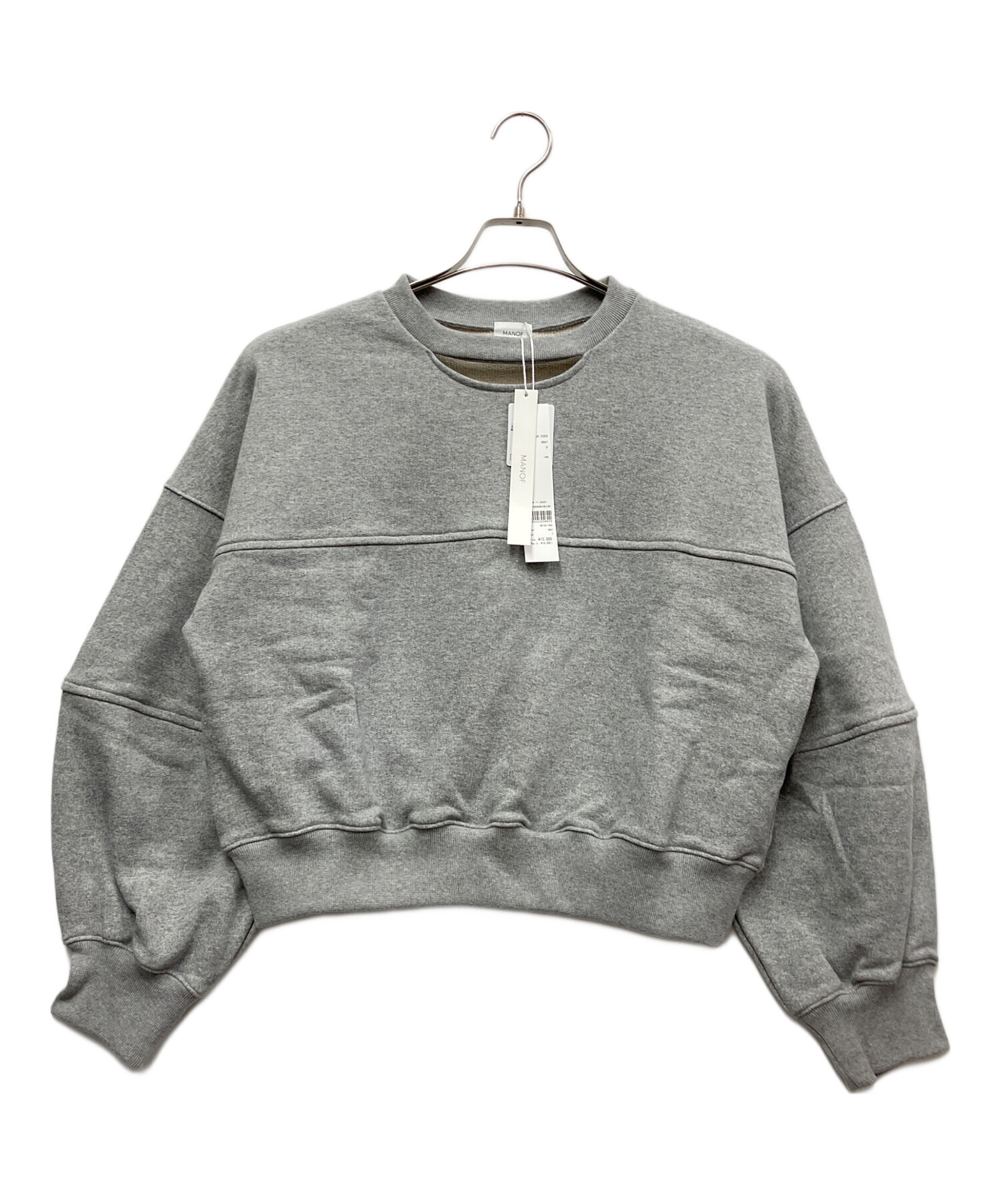中古・古着通販】MANOF (マノフ) MOON SLIT SWEAT TOPS グレー サイズ 