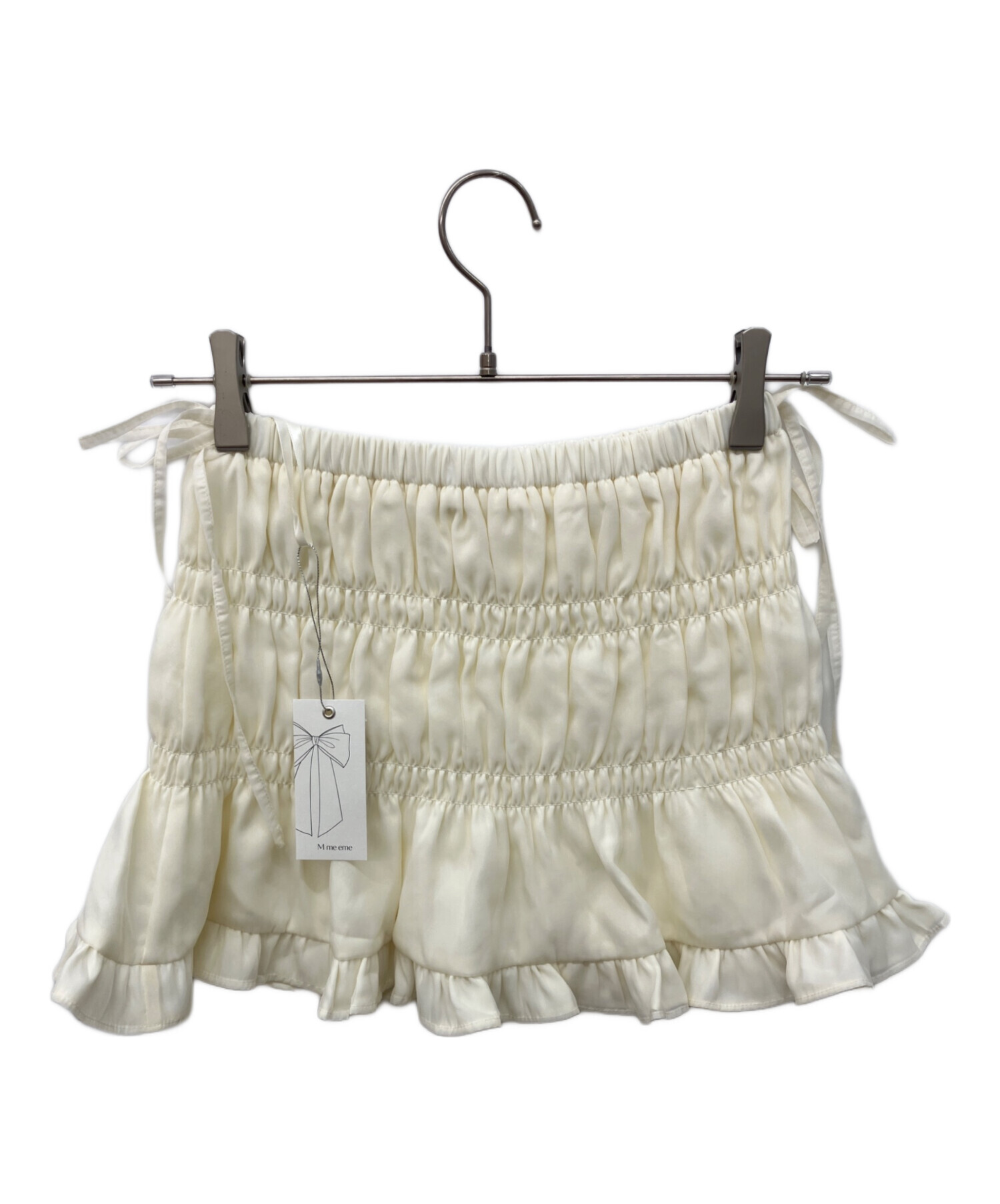 中古・古着通販】M me eme (エムミーエメ) Shirring frill bijou mini 