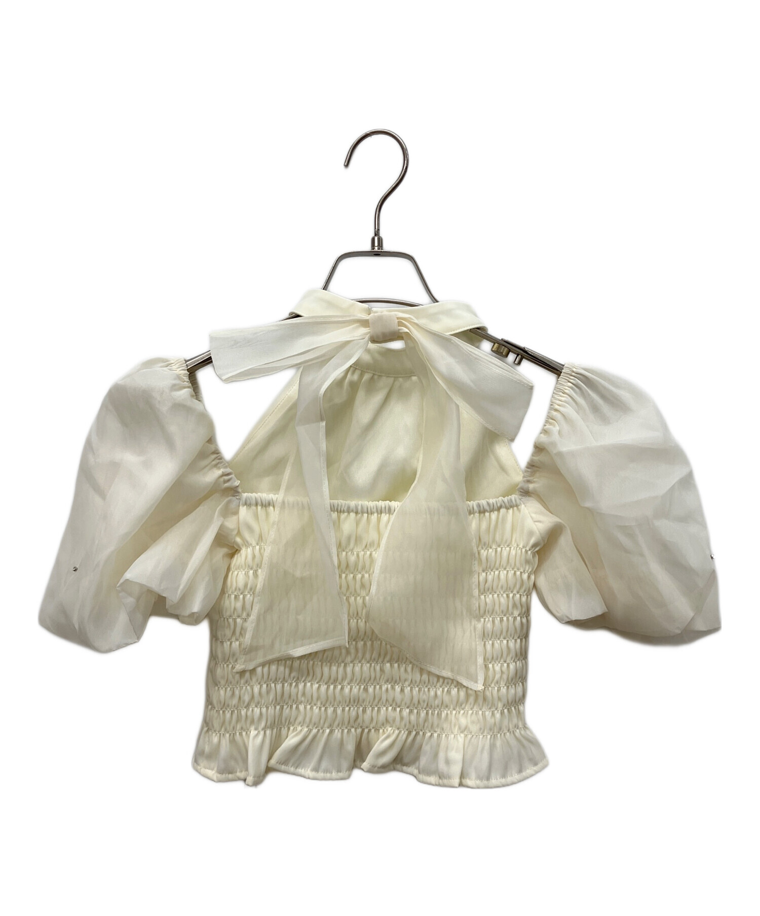 m me eme トップス　エムミーエメ 中古・古着通販】M me eme (エムミーエメ) Puff sleeve shirring cut
