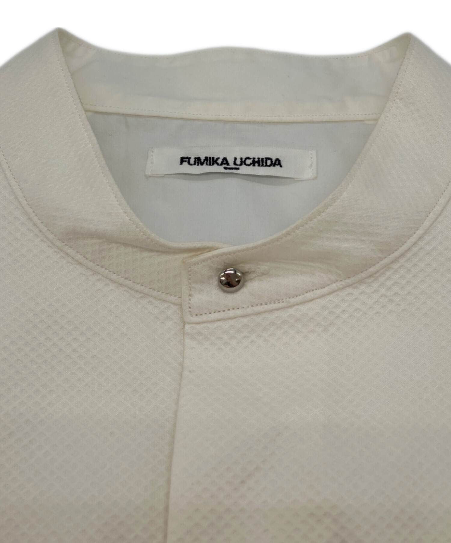 フミカウチダ fumika uchida チュニック　WHITE　34 中古・古着通販】FUMIKA UCHIDA (フミカウチダ) 異素材切替スタンド