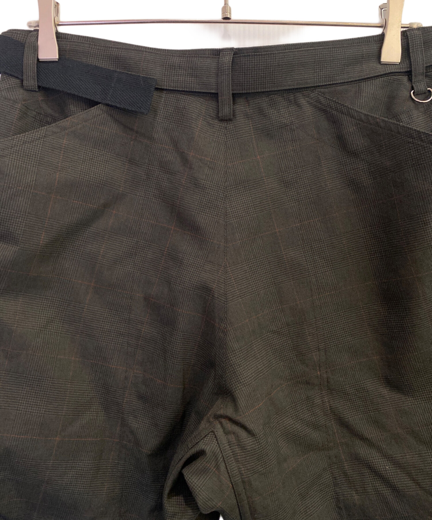 【美品】sacai サカイ グレンチェック柄 スラックス パンツ サイズ1 中古・古着通販】sacai (サカイ) グレンチェックウールパンツ グレー