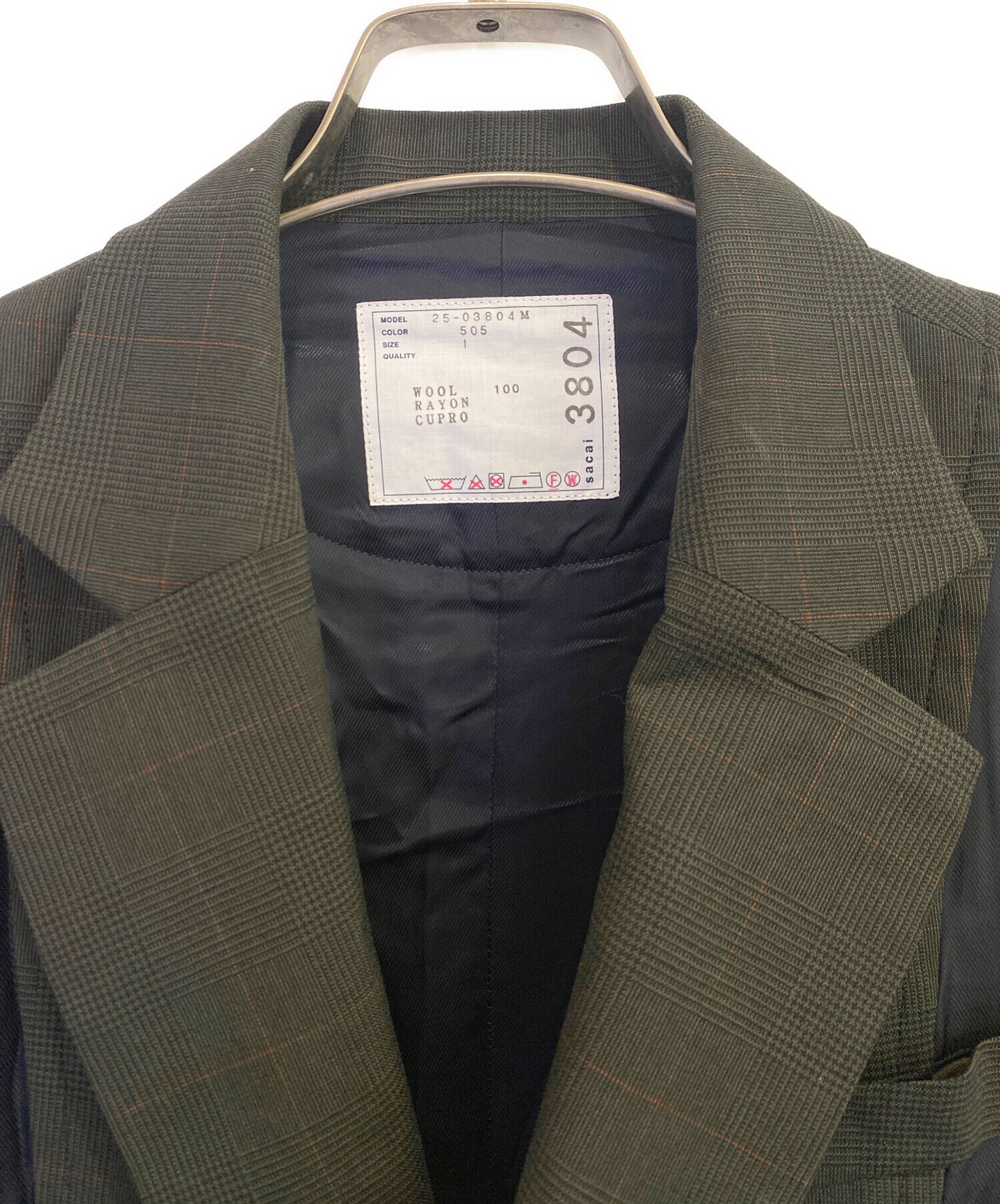 中古・古着通販】sacai (サカイ) グレンチェック切替テーラード