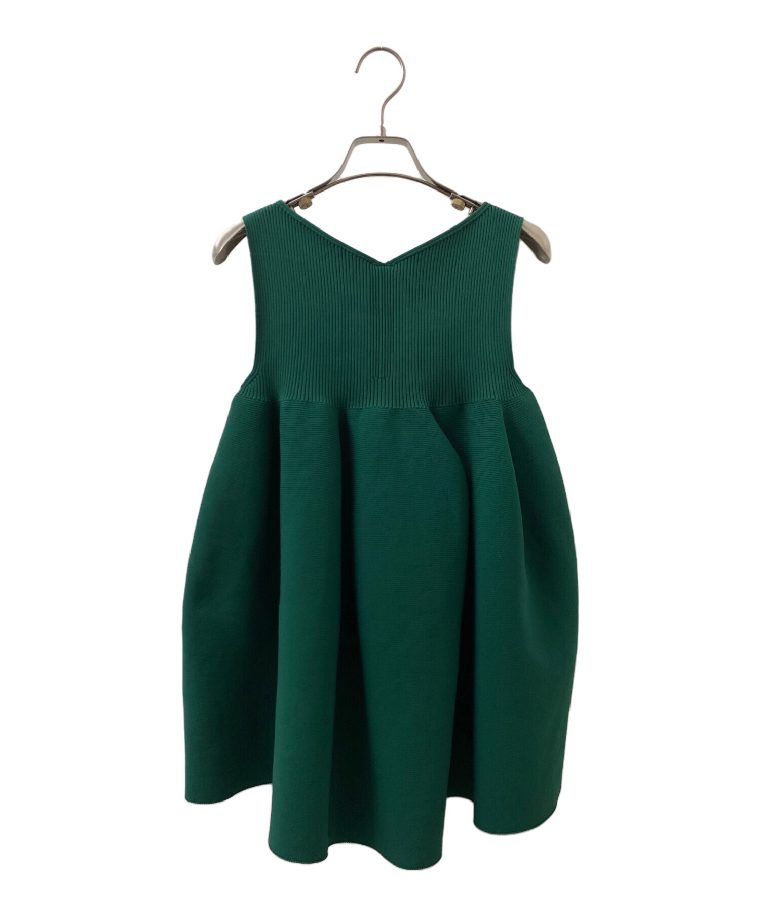 美品＊CFCL シーエフシーエル FLUTED DRESS 5 グリーン 中古・古着通販】CFCL (シーエフシーエル) POTTERY SLEEVELESS BUST