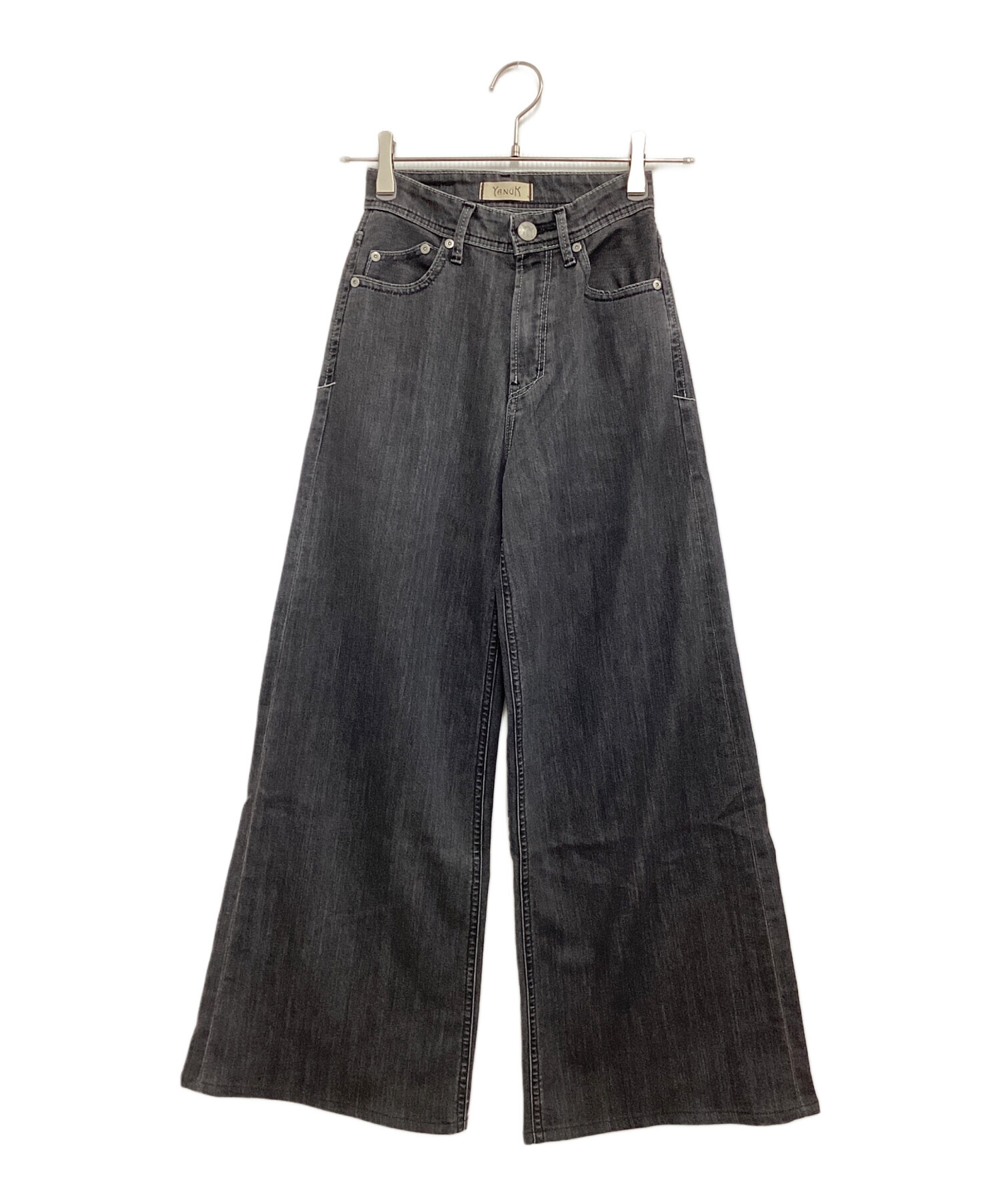 中古・古着通販】YANUK (ヤヌーク) wide flare denim ブラック サイズ 