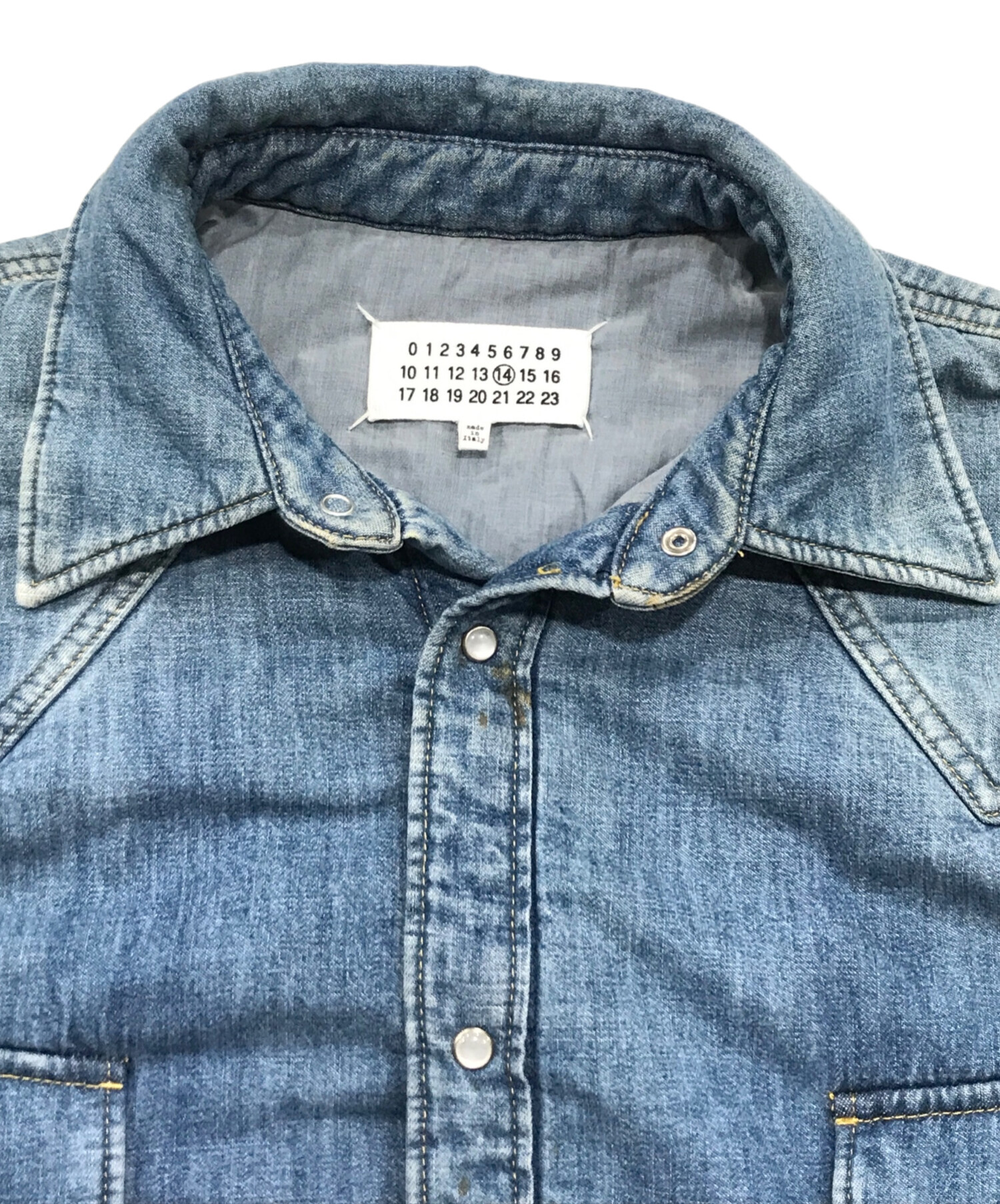 美品！エムエムシックマルジェラオーバーサイズデニムシャツ 中古・古着通販】Maison Margiela (メゾンマルジェラ) オーバーサイズ