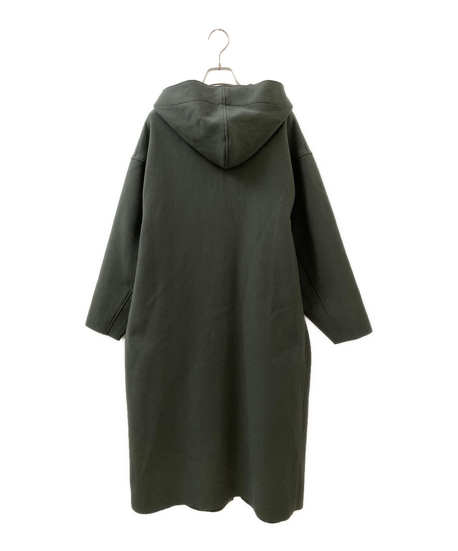 中古・古着通販】HYKE (ハイク) MELTON HOODED WORK COAT グリーン
