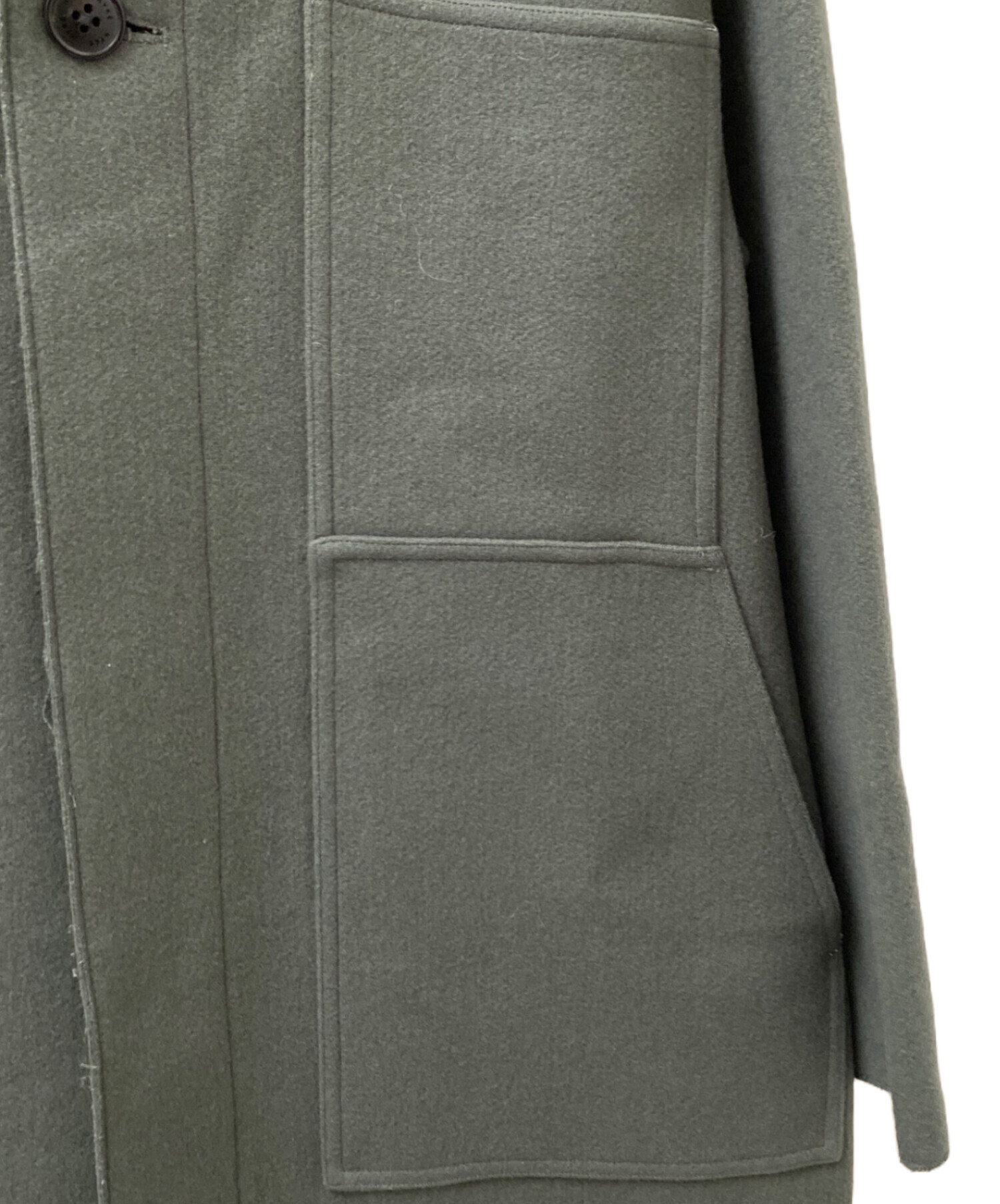 中古・古着通販】HYKE (ハイク) MELTON HOODED WORK COAT グリーン