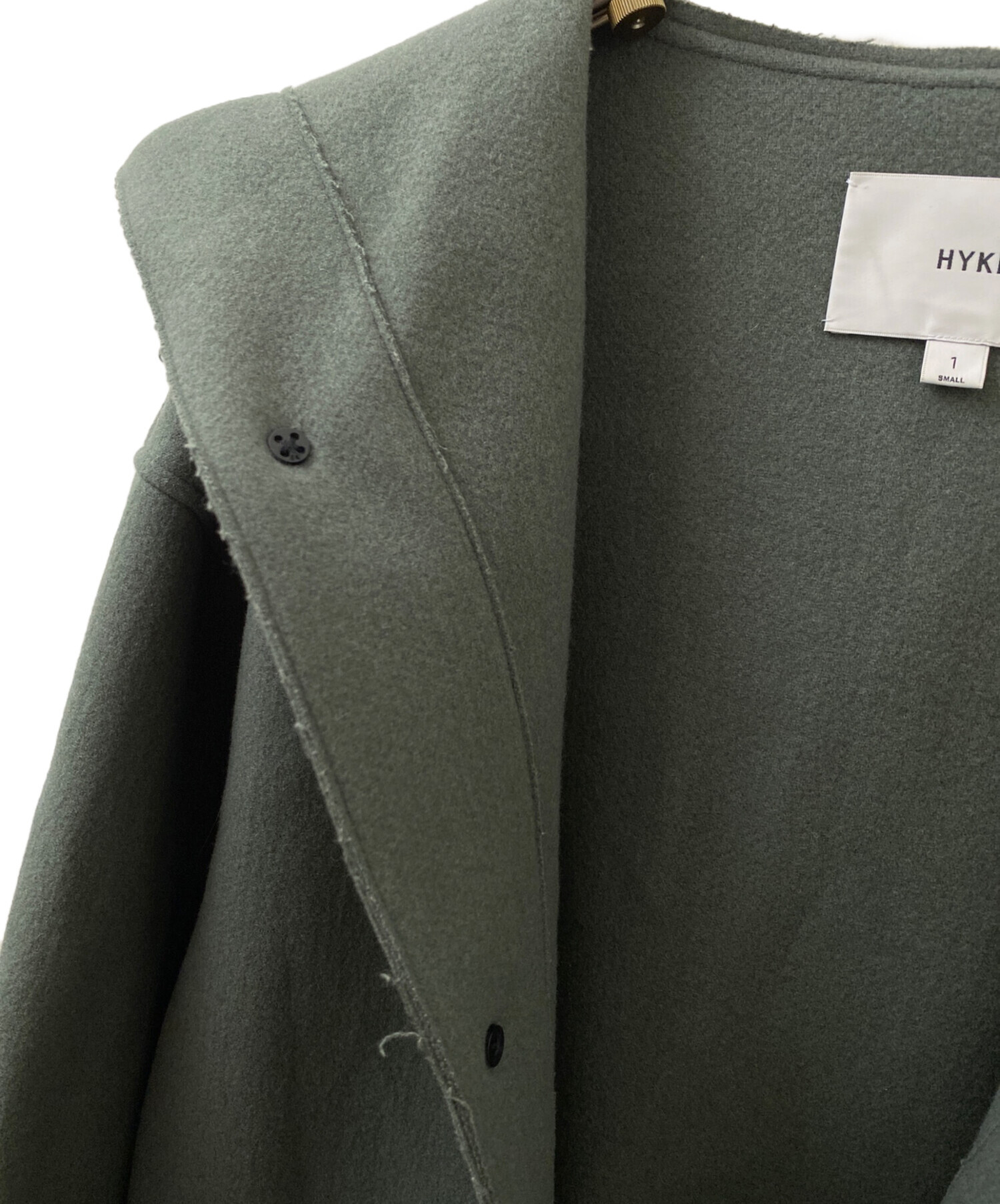 中古・古着通販】HYKE (ハイク) MELTON HOODED WORK COAT グリーン